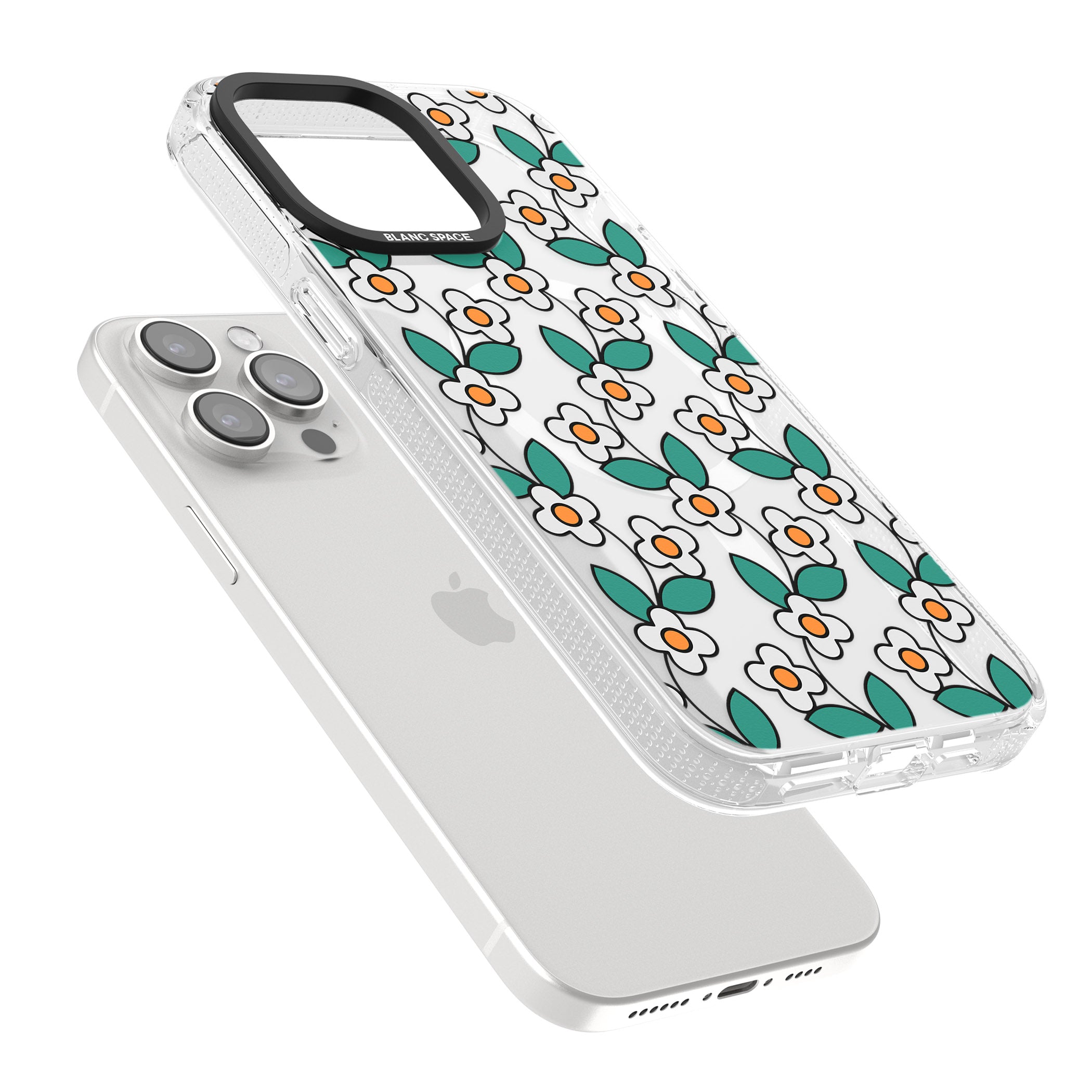 Spring Daisies iPhone 15 Pro Max / 15 Pro / 14 Pro Max / 14 Pro / 13 Pro Clear Case Impact Air - Blanc Space