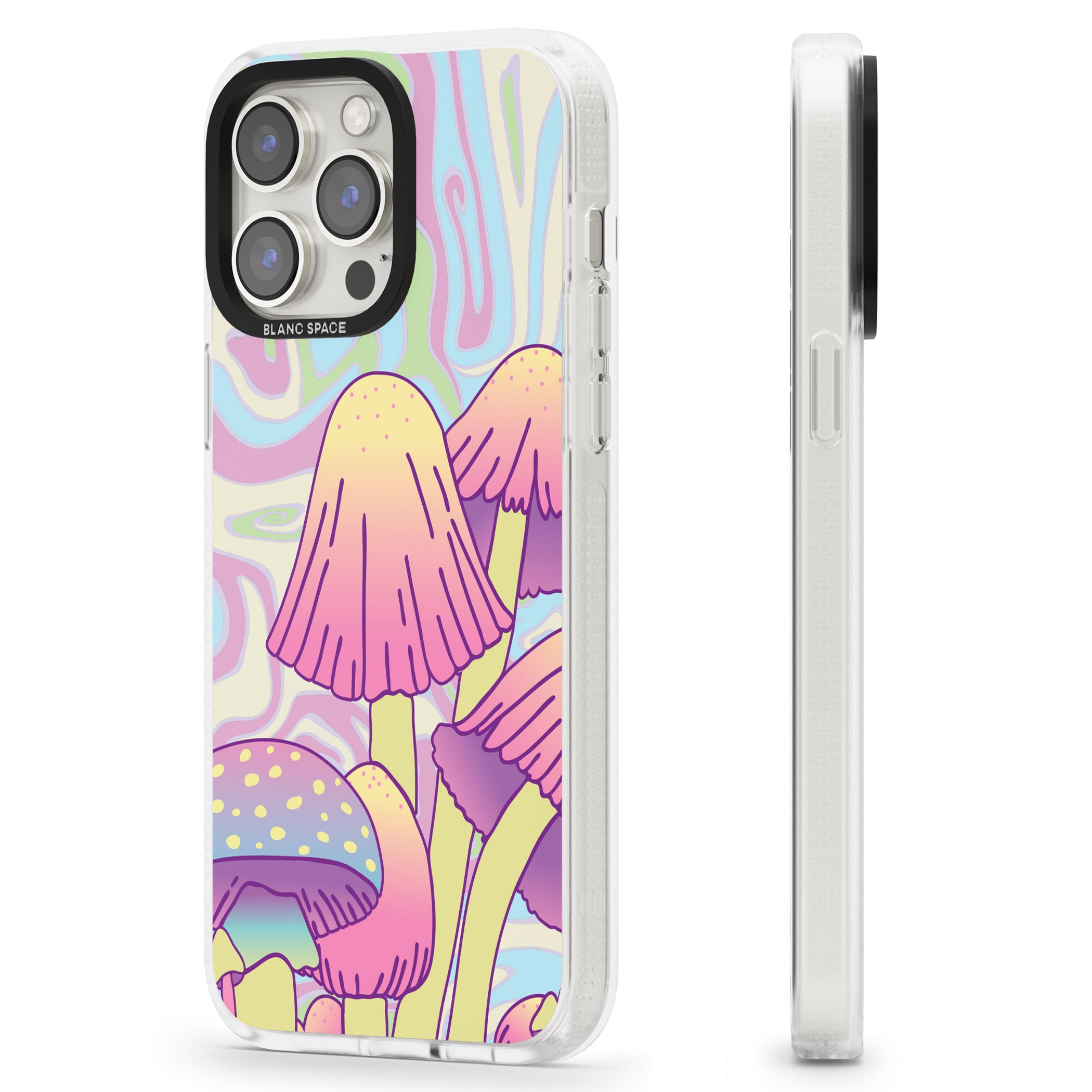 Shroomin' iPhone 15 Pro Max / 15 Pro / 14 Pro Max / 14 Pro / 13 Pro Clear Case Impact Air - Blanc Space