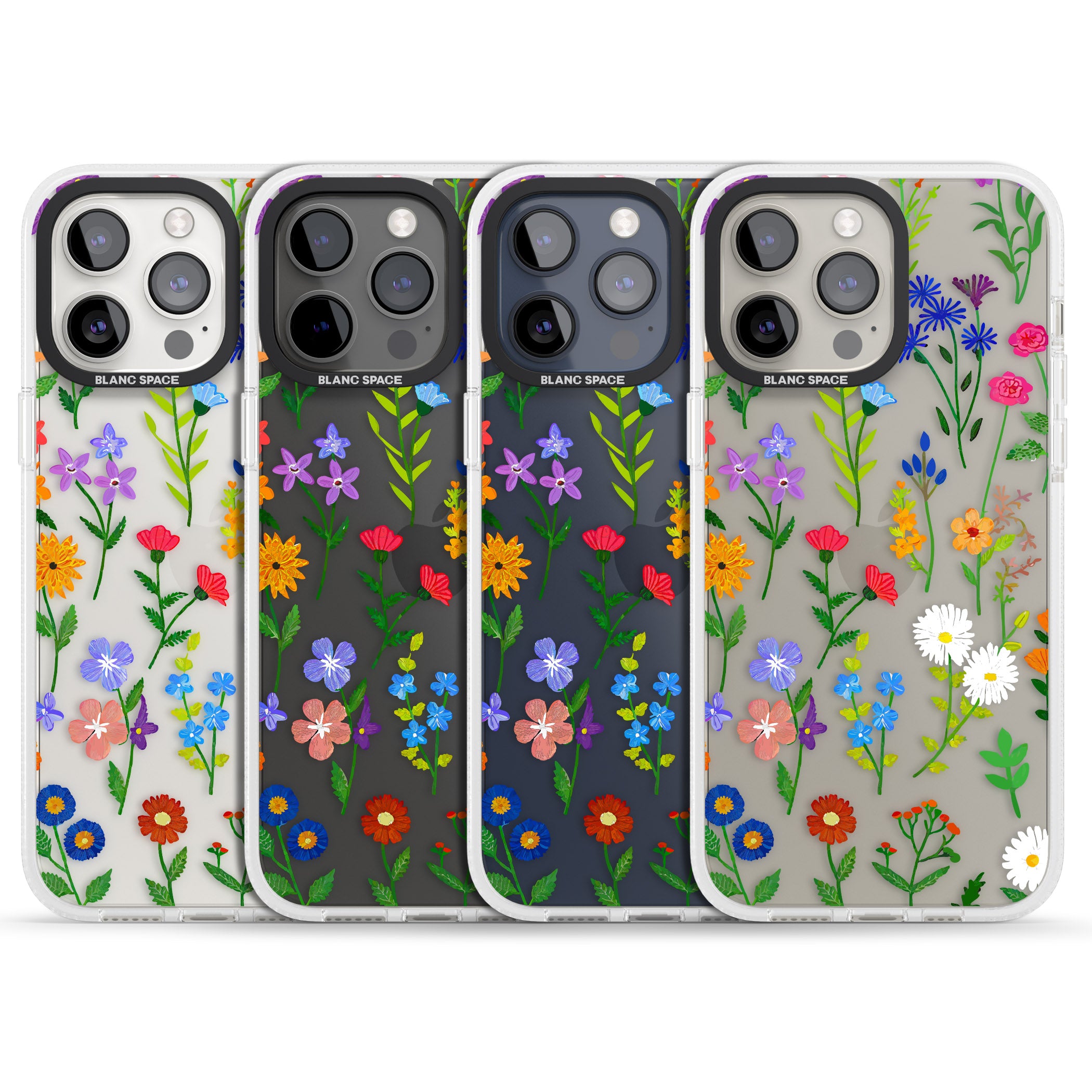 Wildflower Garden iPhone 15 Pro Max / 15 Pro / 14 Pro Max / 14 Pro / 13 Pro Clear Case Impact Air - Blanc Space