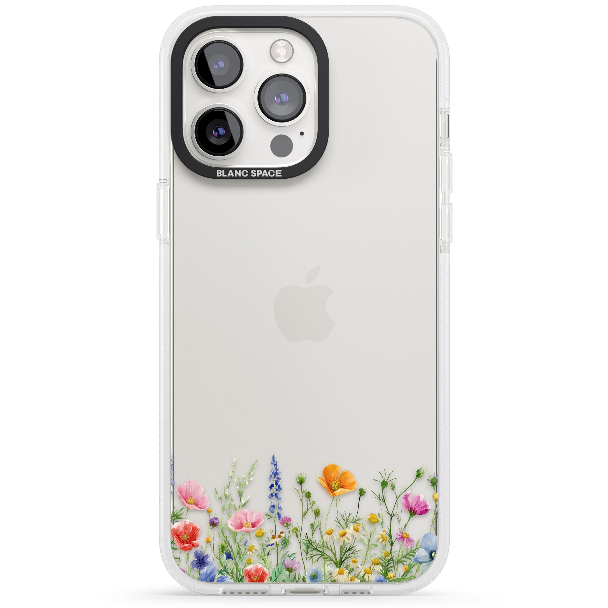 Minimal Wildflowers iPhone 15 Pro Max / 15 Pro / 14 Pro Max / 14 Pro / 13 Pro Clear Case Impact Air - Blanc Space