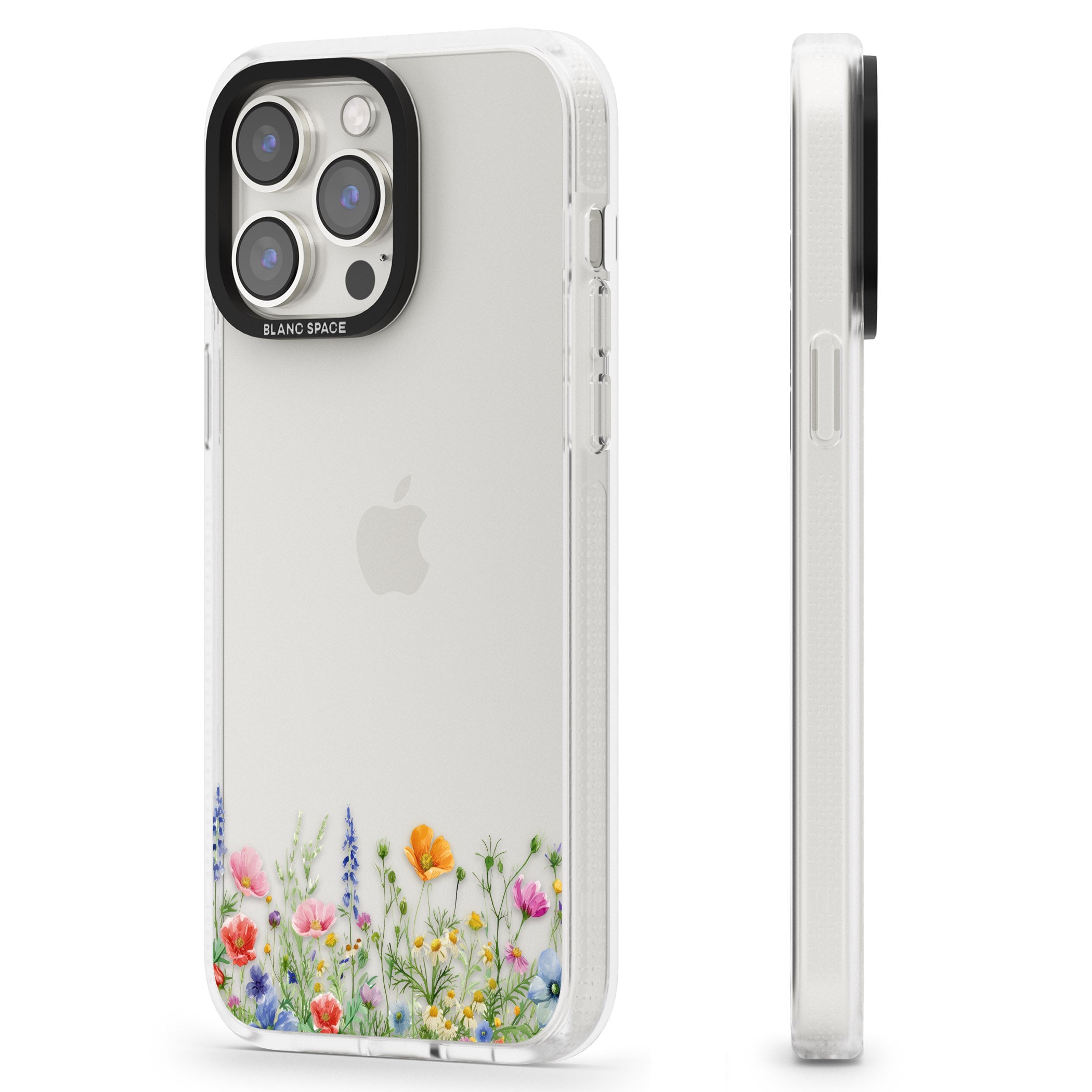 Minimal Wildflowers iPhone 15 Pro Max / 15 Pro / 14 Pro Max / 14 Pro / 13 Pro Clear Case Impact Air - Blanc Space