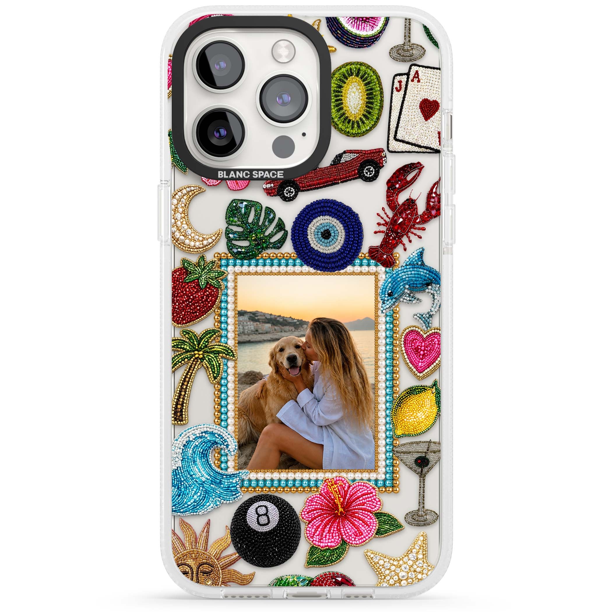 Beaded Photo coastal iPhone case | Clear Case Impact Air case for iPhone 15 Pro, iPhone 15 Pro Max