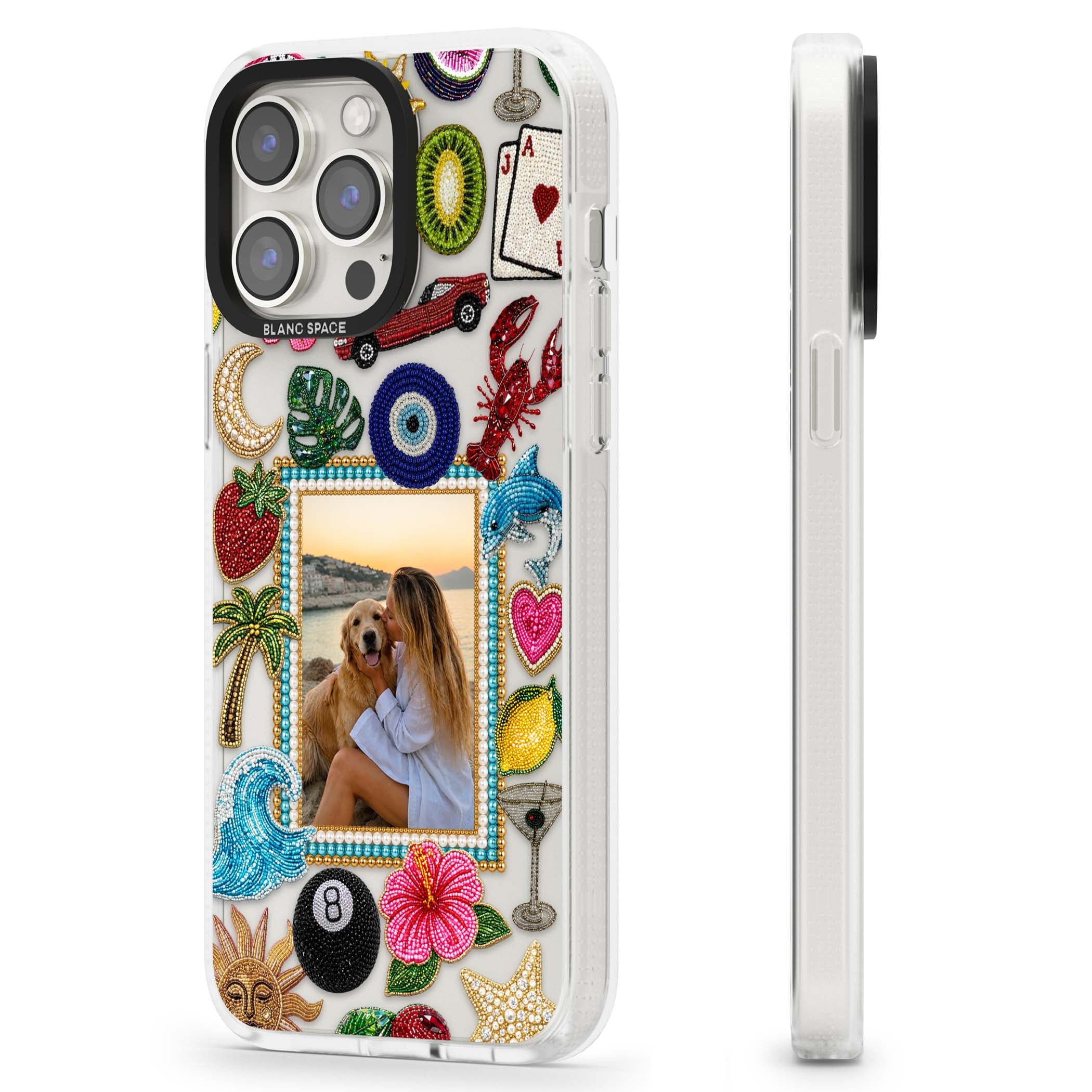 Beaded Photo coastal iPhone case | Clear Case Impact Air case for iPhone 15 Pro, iPhone 15 Pro Max