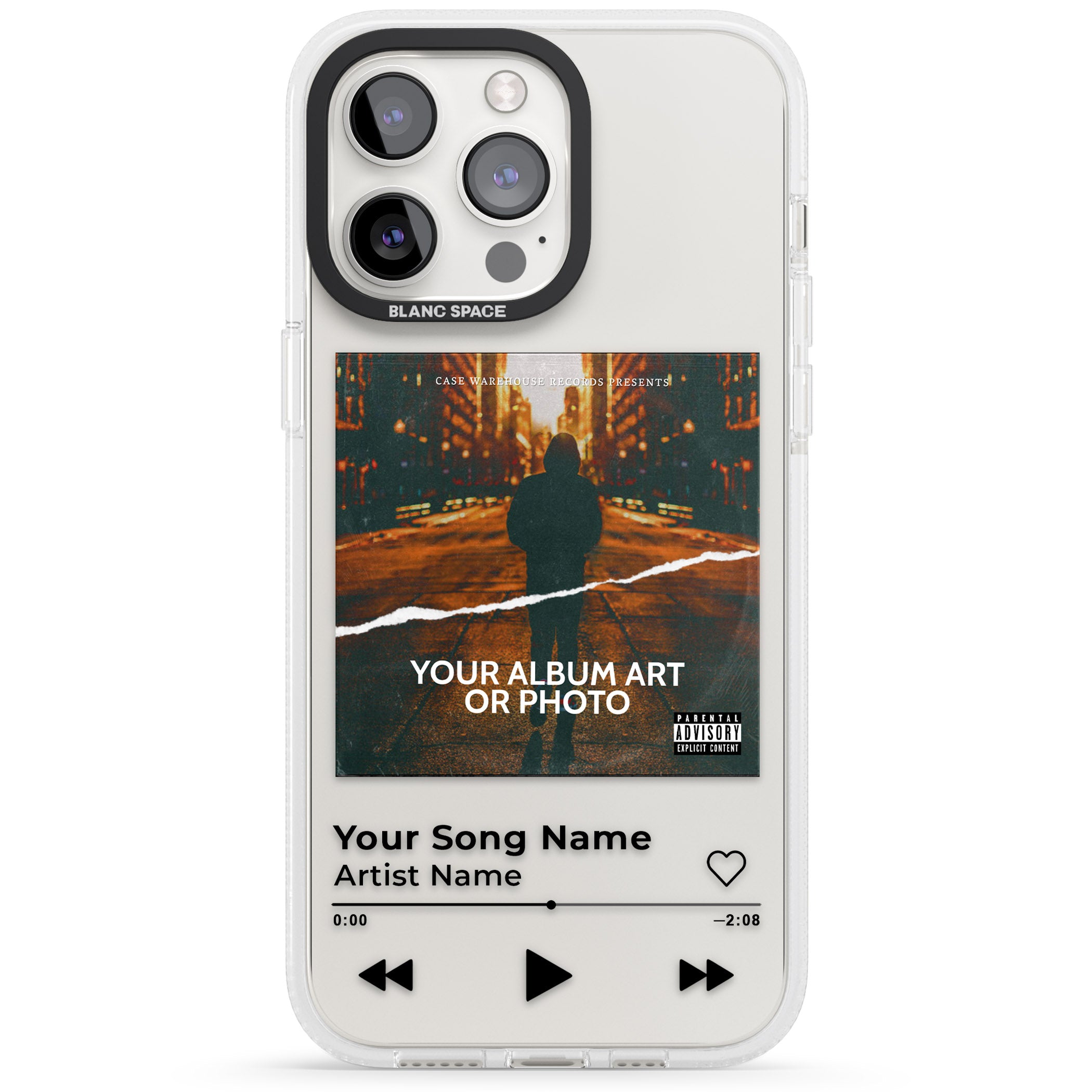 Personalised Album Art iPhone 15 Pro Max / 15 Pro / 14 Pro Max / 14 Pro / 13 Pro Clear Case Impact Air - Blanc Space