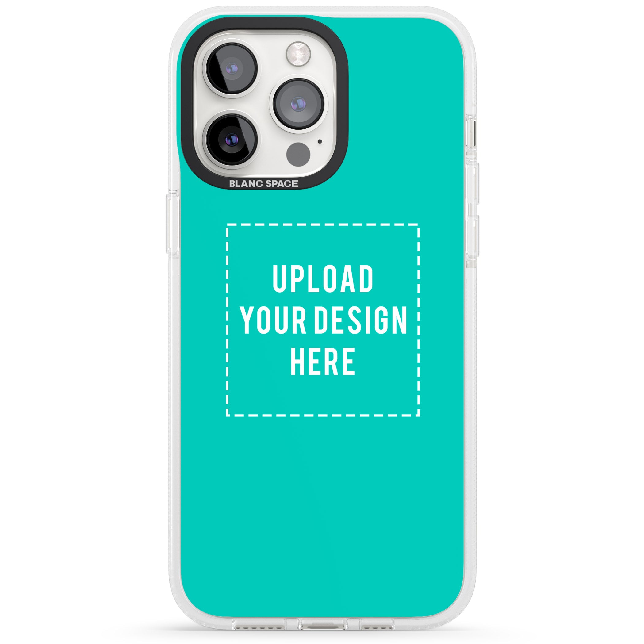 Personalise Your Own Design iPhone 15 Pro Max / 15 Pro / 14 Pro Max / 14 Pro / 13 Pro Clear Case Impact Air - Blanc Space