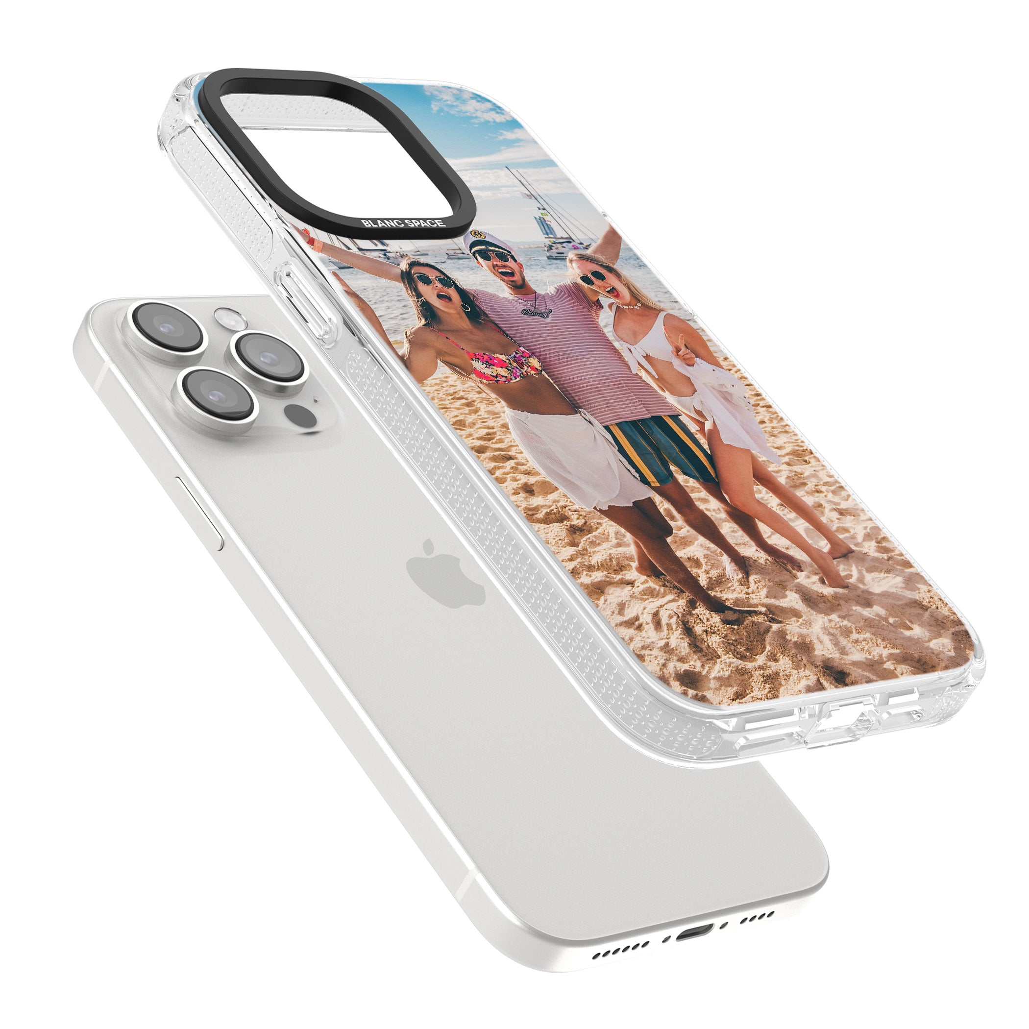 Personalised Photo iPhone 15 Pro Max / 15 Pro / 14 Pro Max / 14 Pro / 13 Pro Clear Case Impact Air - Blanc Space