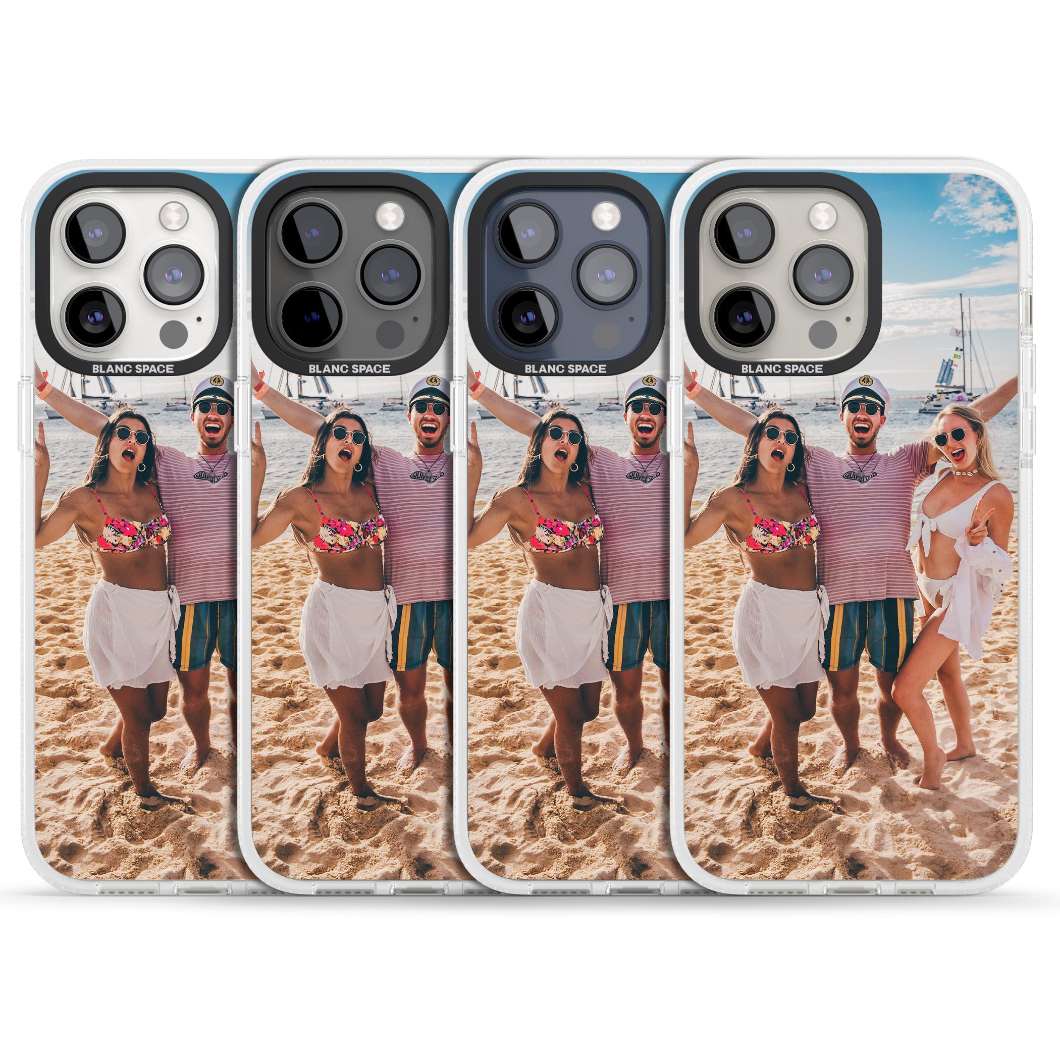 Personalised Photo iPhone 15 Pro Max / 15 Pro / 14 Pro Max / 14 Pro / 13 Pro Clear Case Impact Air - Blanc Space