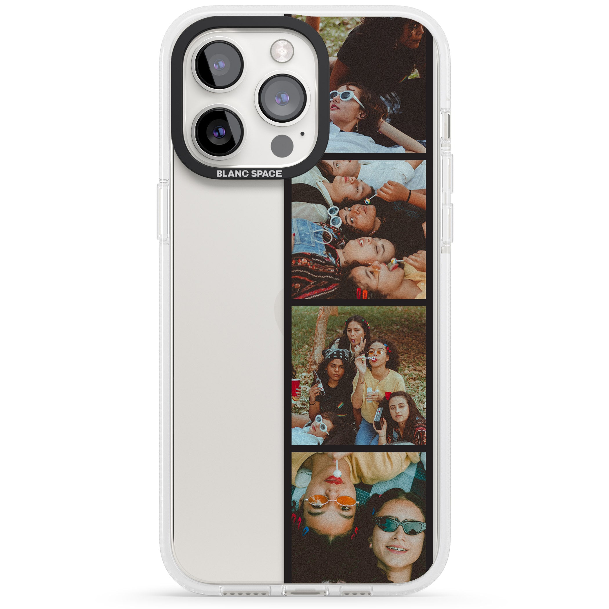 Personalised Photo Strip iPhone 15 Pro Max / 15 Pro / 14 Pro Max / 14 Pro / 13 Pro Clear Case Impact Air - Blanc Space