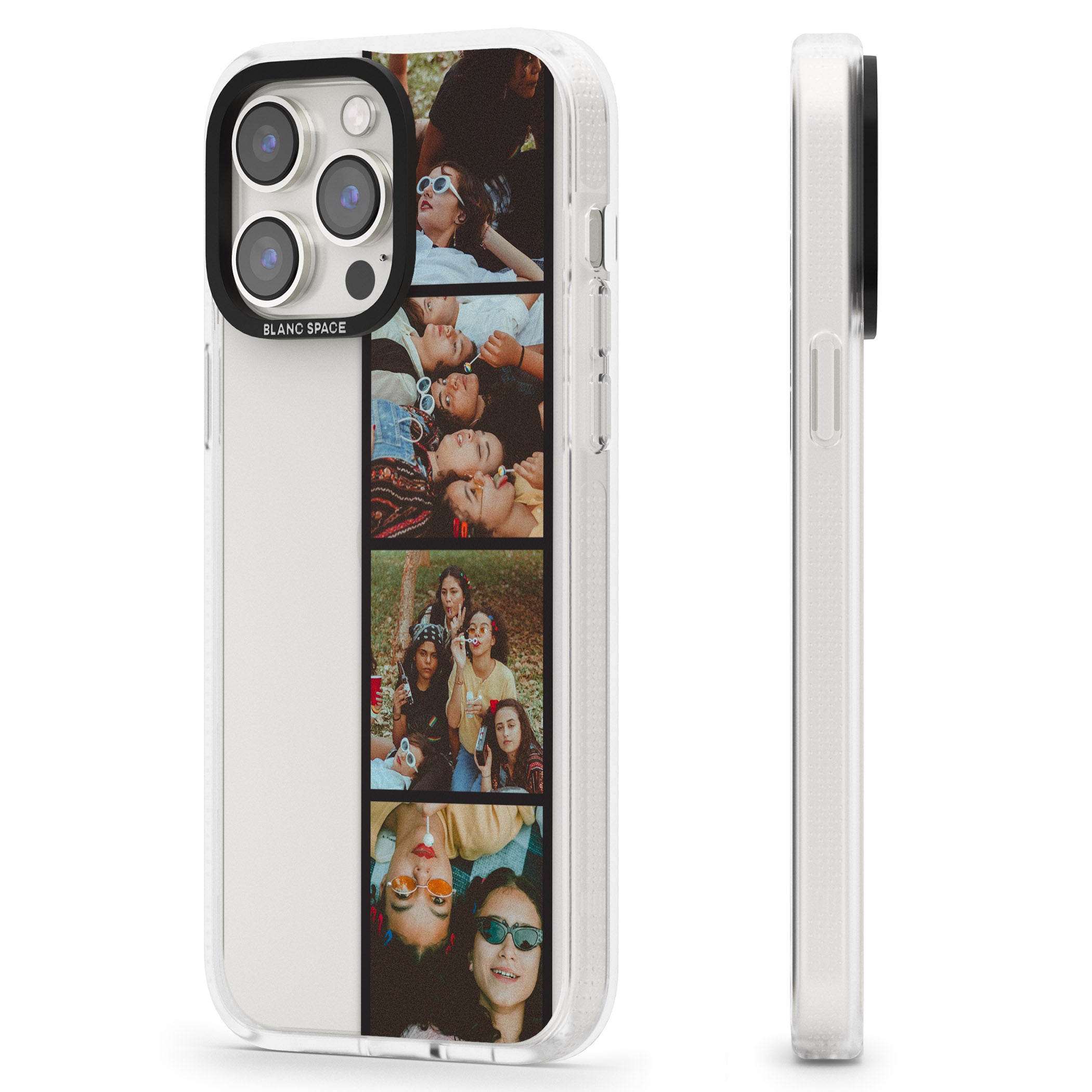 Personalised Photo Strip iPhone 15 Pro Max / 15 Pro / 14 Pro Max / 14 Pro / 13 Pro Clear Case Impact Air - Blanc Space