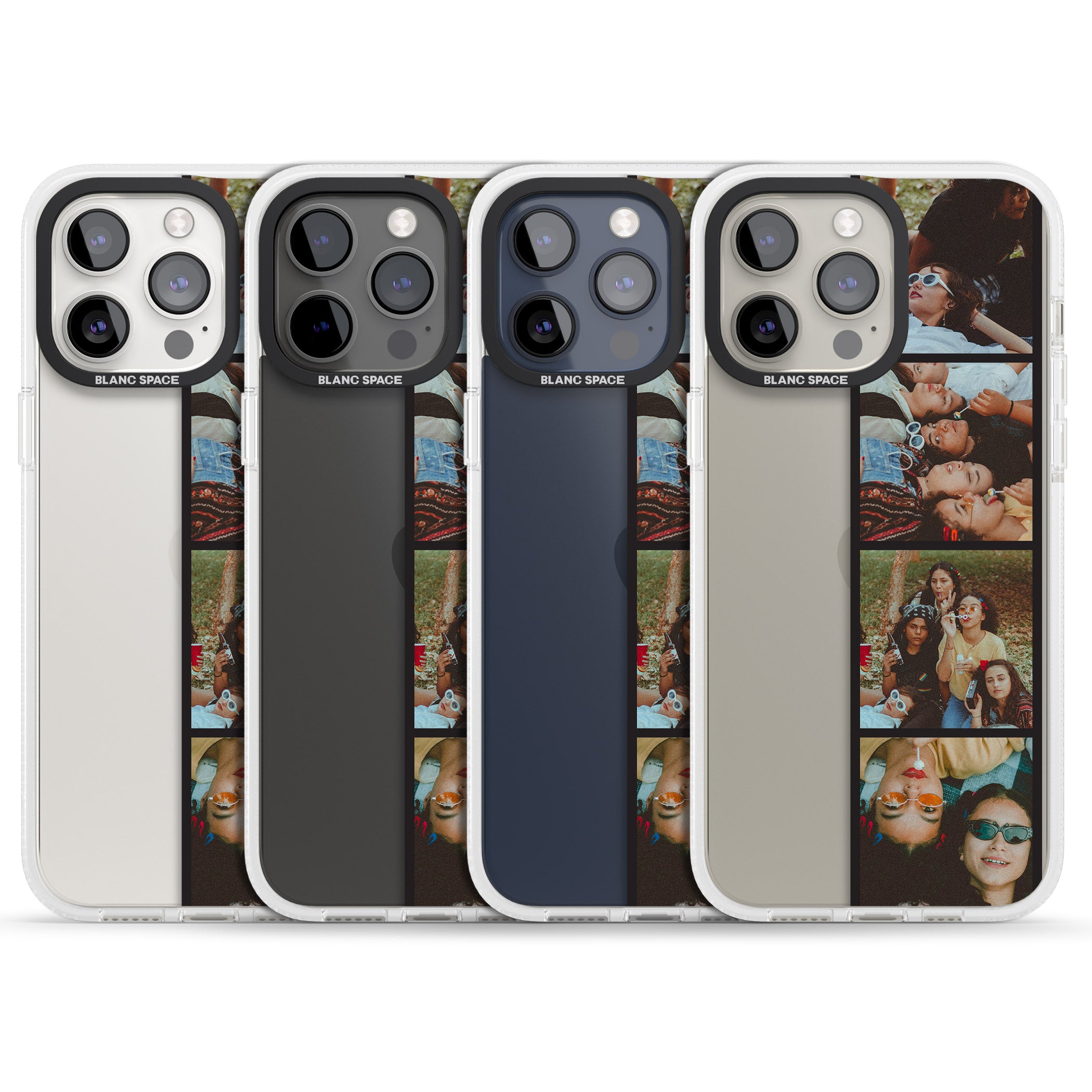 Personalised Photo Strip iPhone 15 Pro Max / 15 Pro / 14 Pro Max / 14 Pro / 13 Pro Clear Case Impact Air - Blanc Space