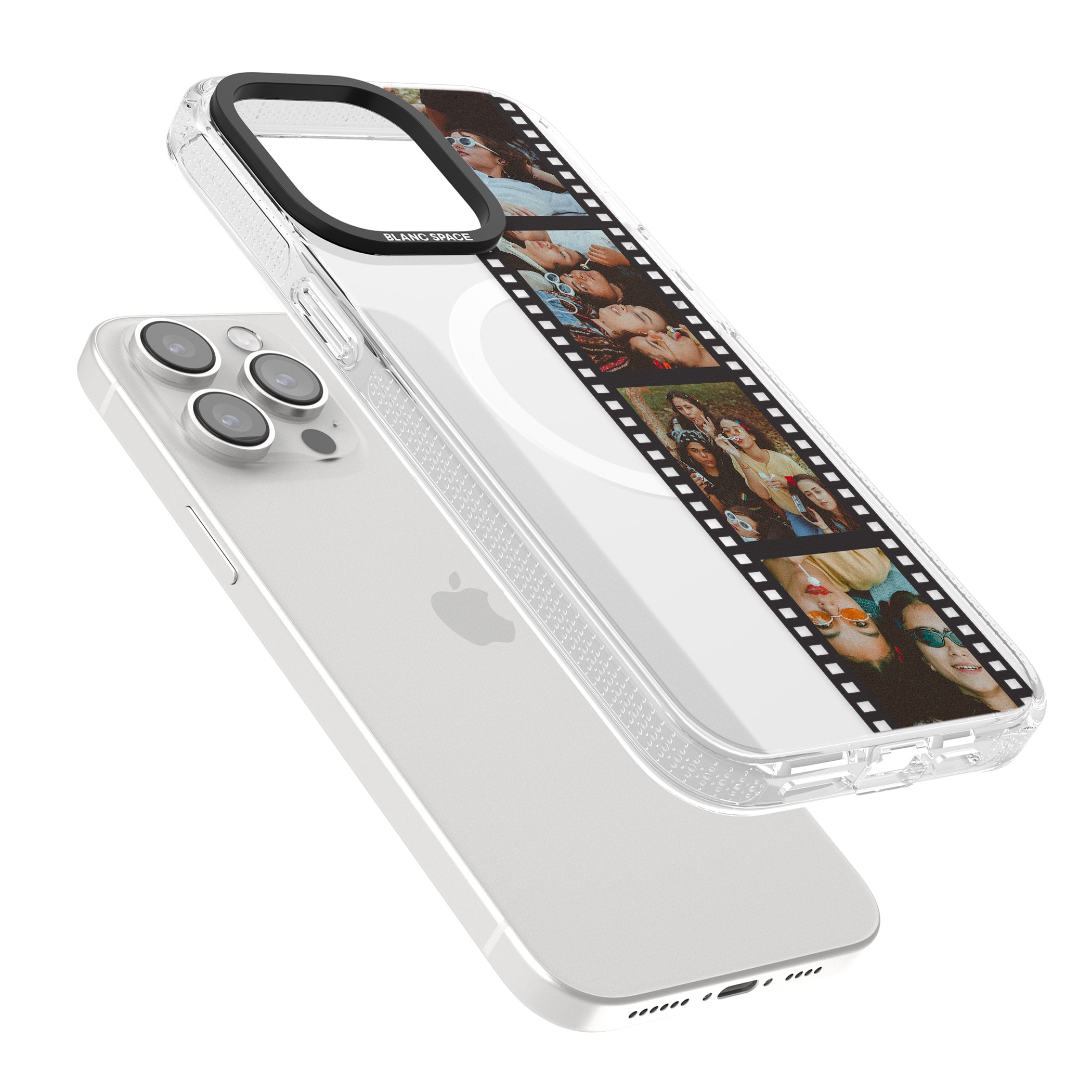 Personalised Instant Camera Photo Phone Case iPhone 15 Pro Max / 15 Pro / 14 Pro Max / 14 Pro / 13 Pro Clear Case Impact Air - Blanc Space