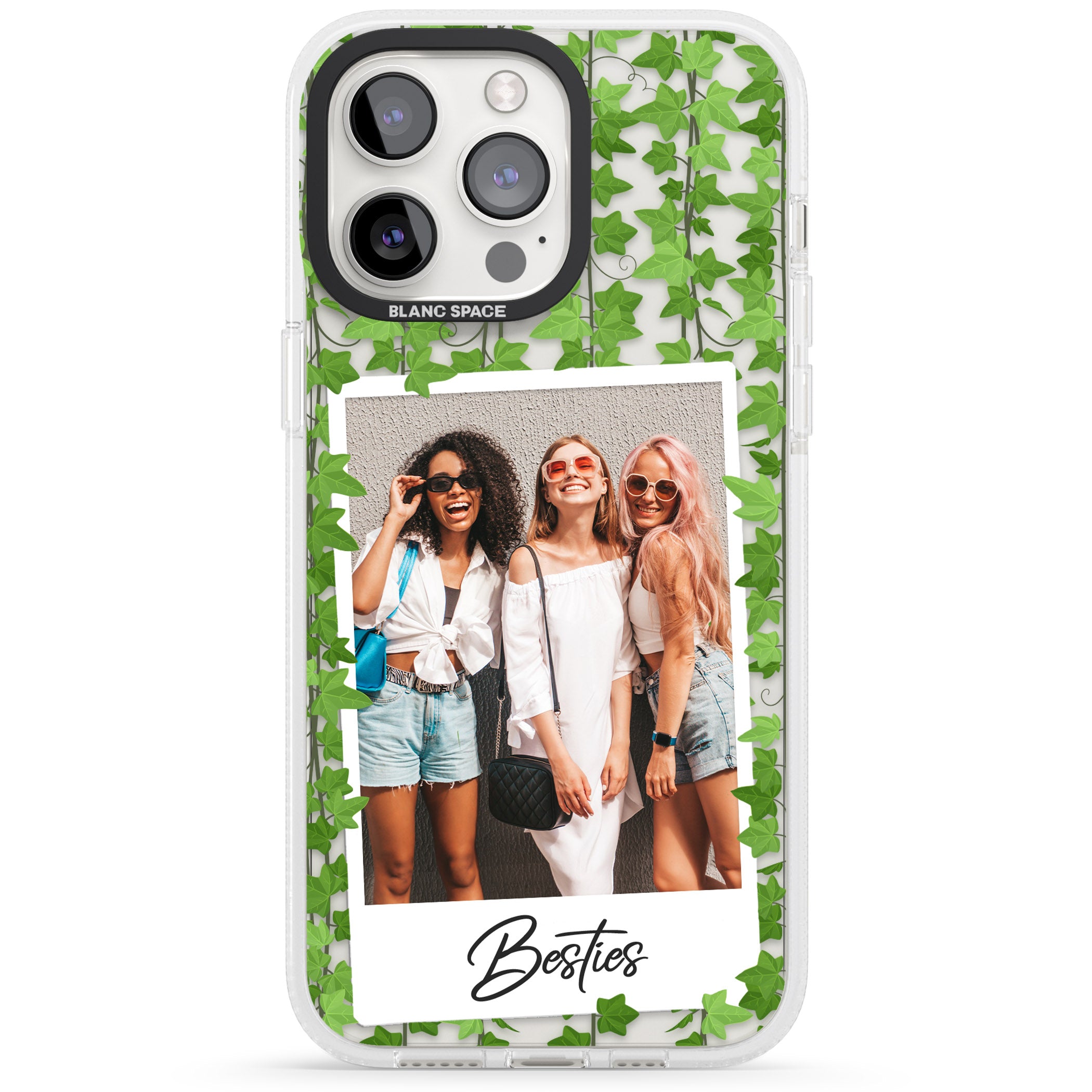 Personalised Ivy Vine Instant Photo iPhone 15 Pro Max / 15 Pro / 14 Pro Max / 14 Pro / 13 Pro Clear Case Impact Air - Blanc Space