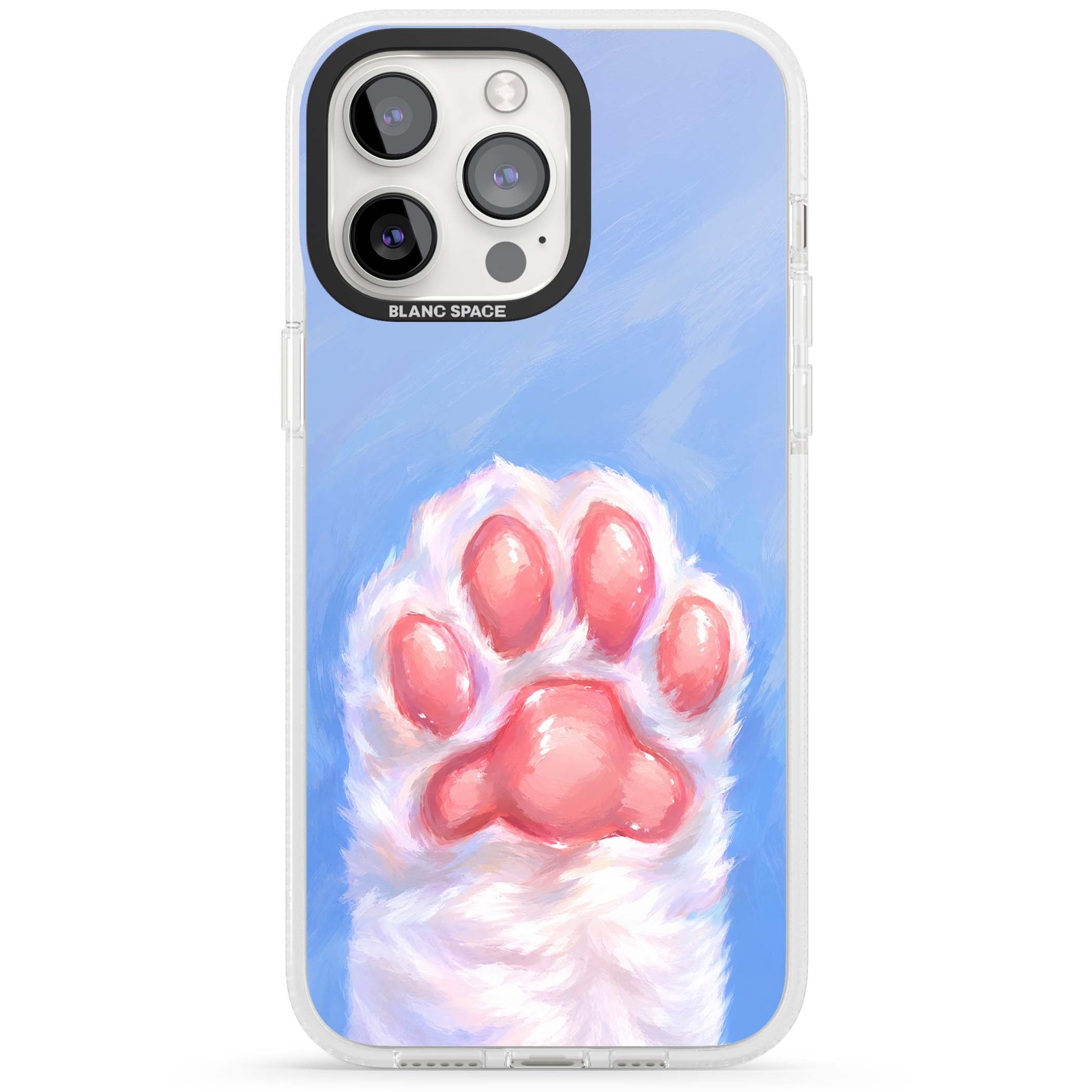 Soft White Paw cute iPhone case | Clear Case Impact Air case for iPhone 15 Pro, iPhone 15 Pro Max
