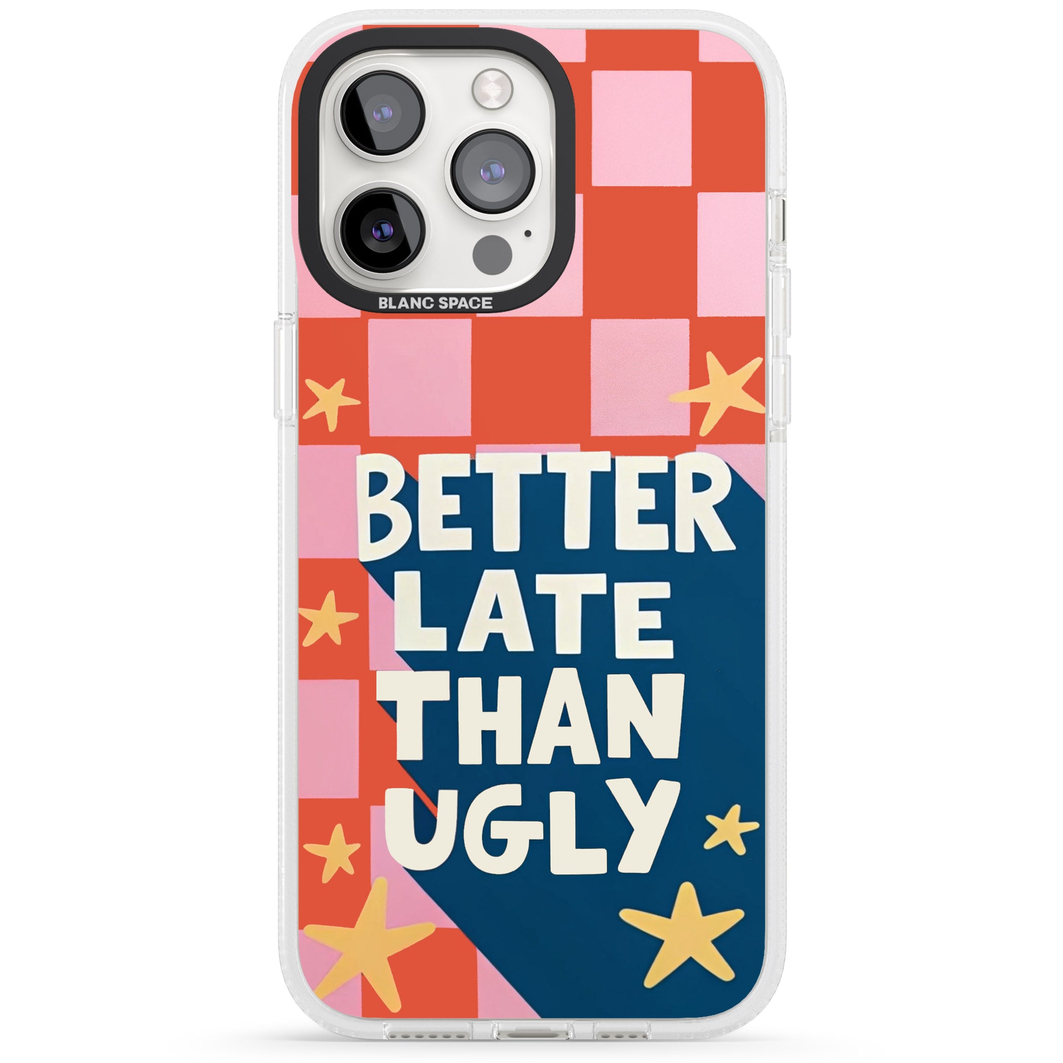 Better Late Than Ugly iPhone 15 Pro Max / 15 Pro / 14 Pro Max / 14 Pro / 13 Pro Clear Case Impact Air - Blanc Space