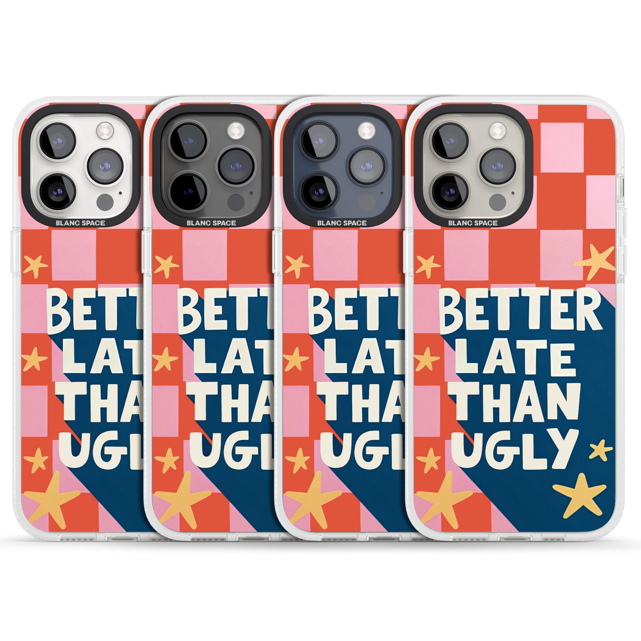 Better Late Than Ugly iPhone 15 Pro Max / 15 Pro / 14 Pro Max / 14 Pro / 13 Pro Clear Case Impact Air - Blanc Space