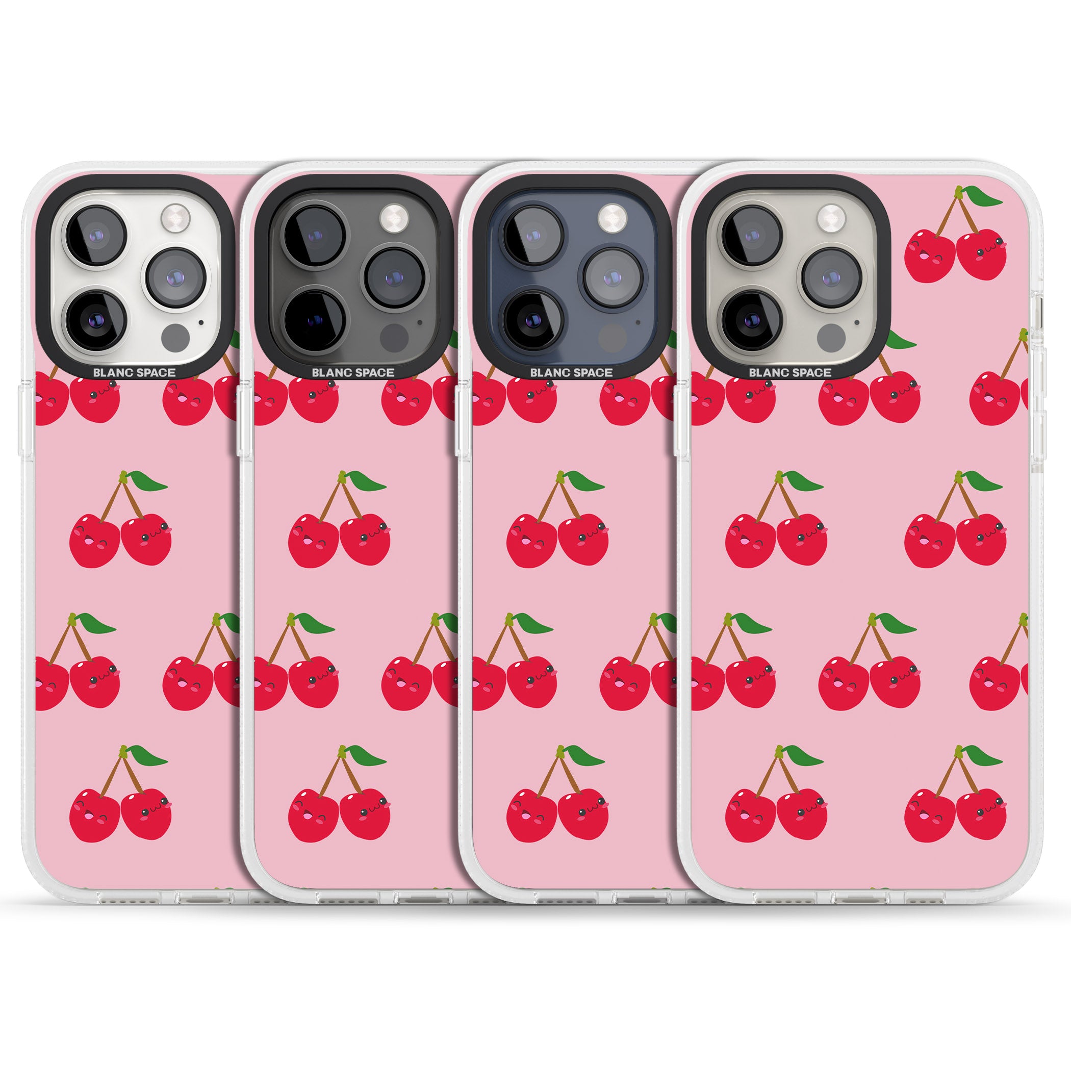 Cheeky Cherry iPhone 15 Pro Max / 15 Pro / 14 Pro Max / 14 Pro / 13 Pro Clear Case Impact Air - Blanc Space