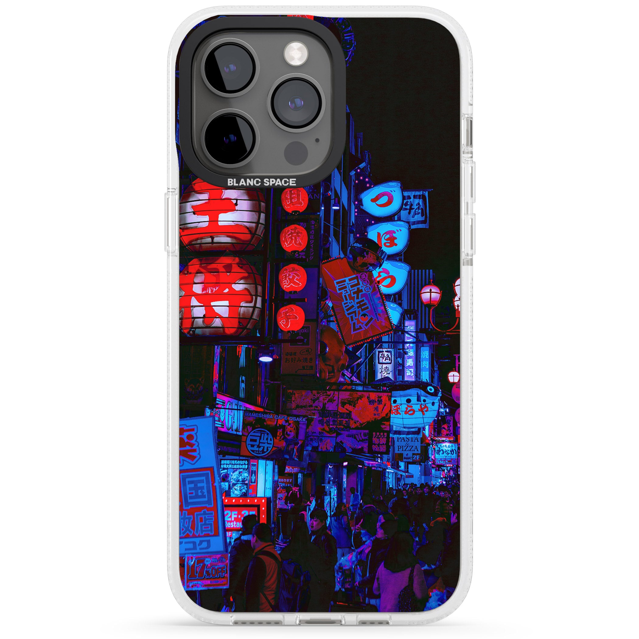 Red & Turquoise - Neon Cities Photographs iPhone 15 Pro Max / 15 Pro / 14 Pro Max / 14 Pro / 13 Pro Clear Case Impact Air - Blanc Space