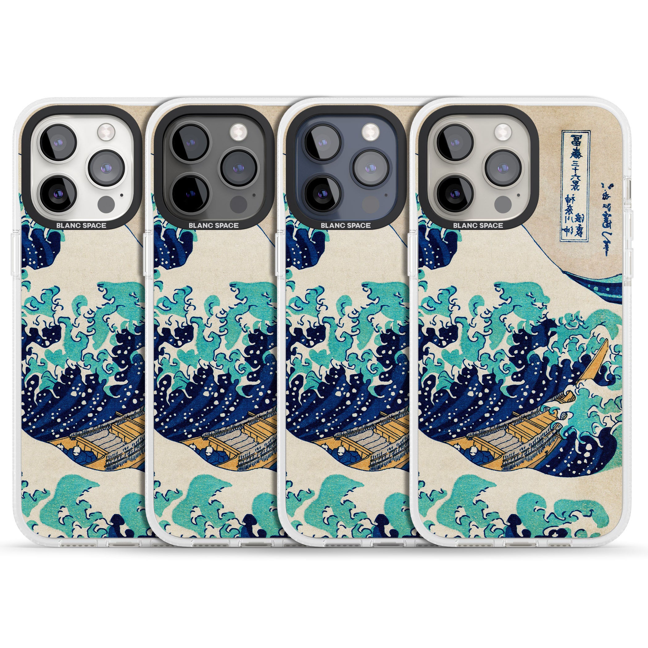 The Great Wave by Katsushika Hokusai iPhone 15 Pro Max / 15 Pro / 14 Pro Max / 14 Pro / 13 Pro Clear Case Impact Air - Blanc Space