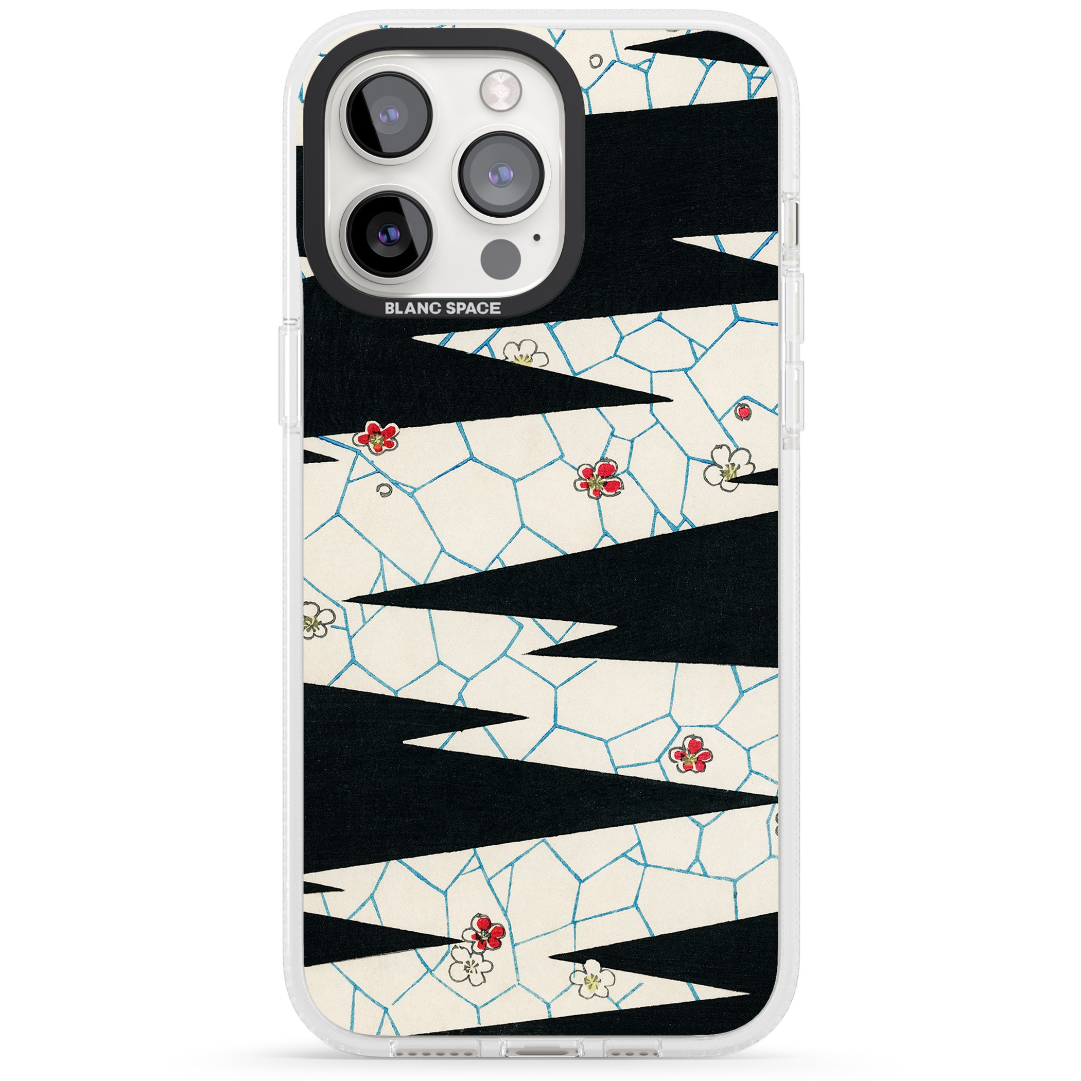 Japanese Flowers by Bijutsu Sekai iPhone 15 Pro Max / 15 Pro / 14 Pro Max / 14 Pro / 13 Pro Clear Case Impact Air - Blanc Space