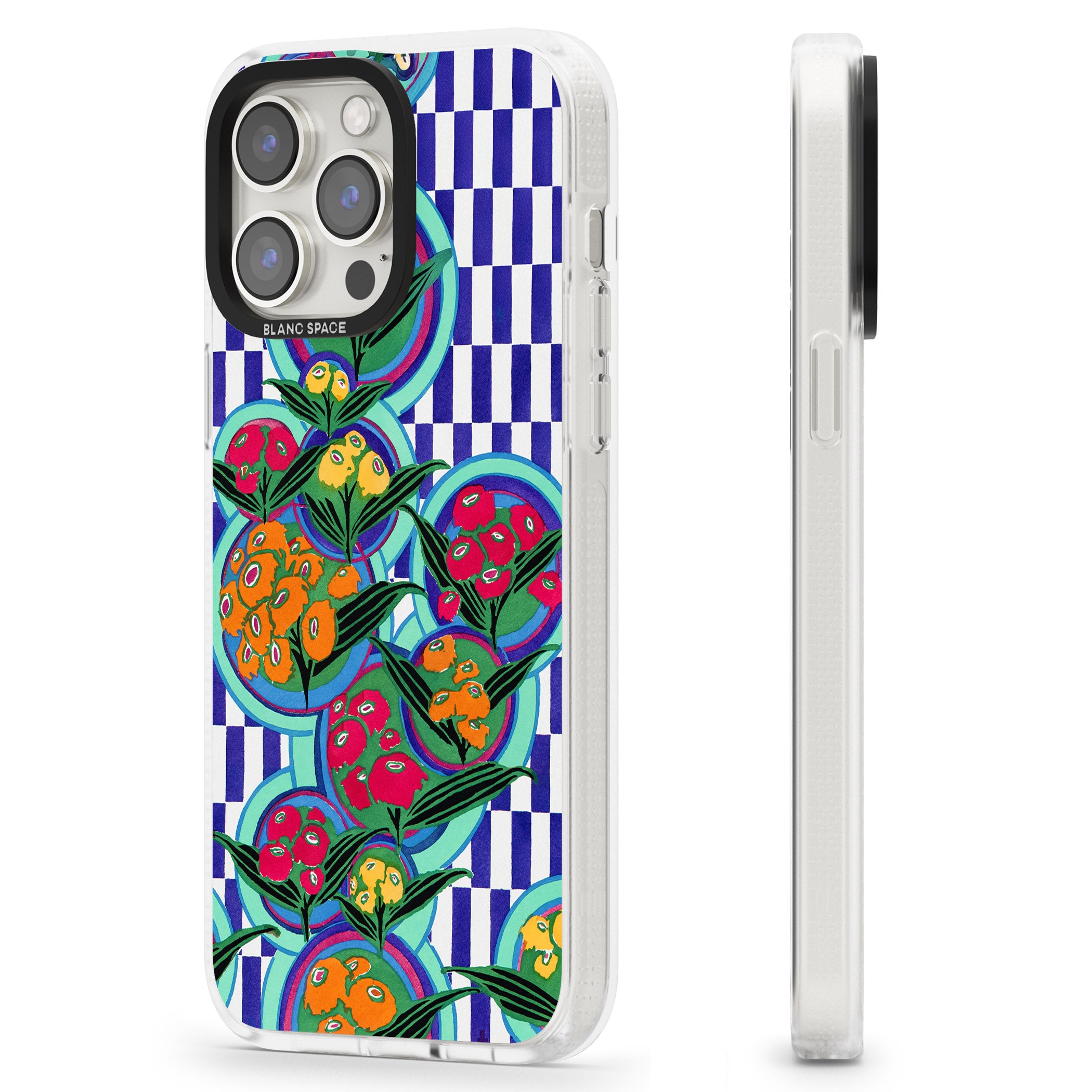 Vintage Fruit Plates iPhone 15 Pro Max / 15 Pro / 14 Pro Max / 14 Pro / 13 Pro Clear Case Impact Air - Blanc Space