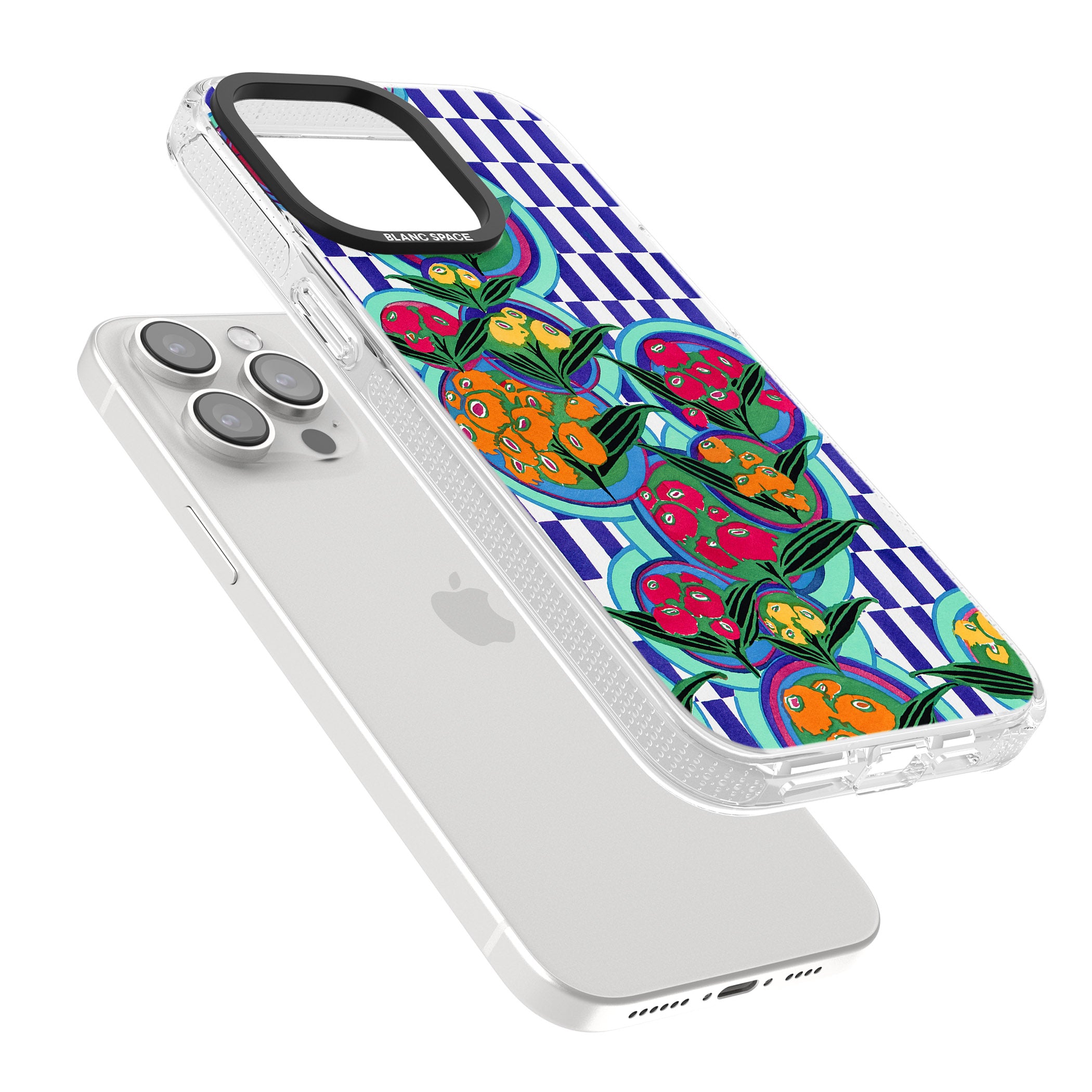 Vintage Fruit Plates iPhone 15 Pro Max / 15 Pro / 14 Pro Max / 14 Pro / 13 Pro Clear Case Impact Air - Blanc Space