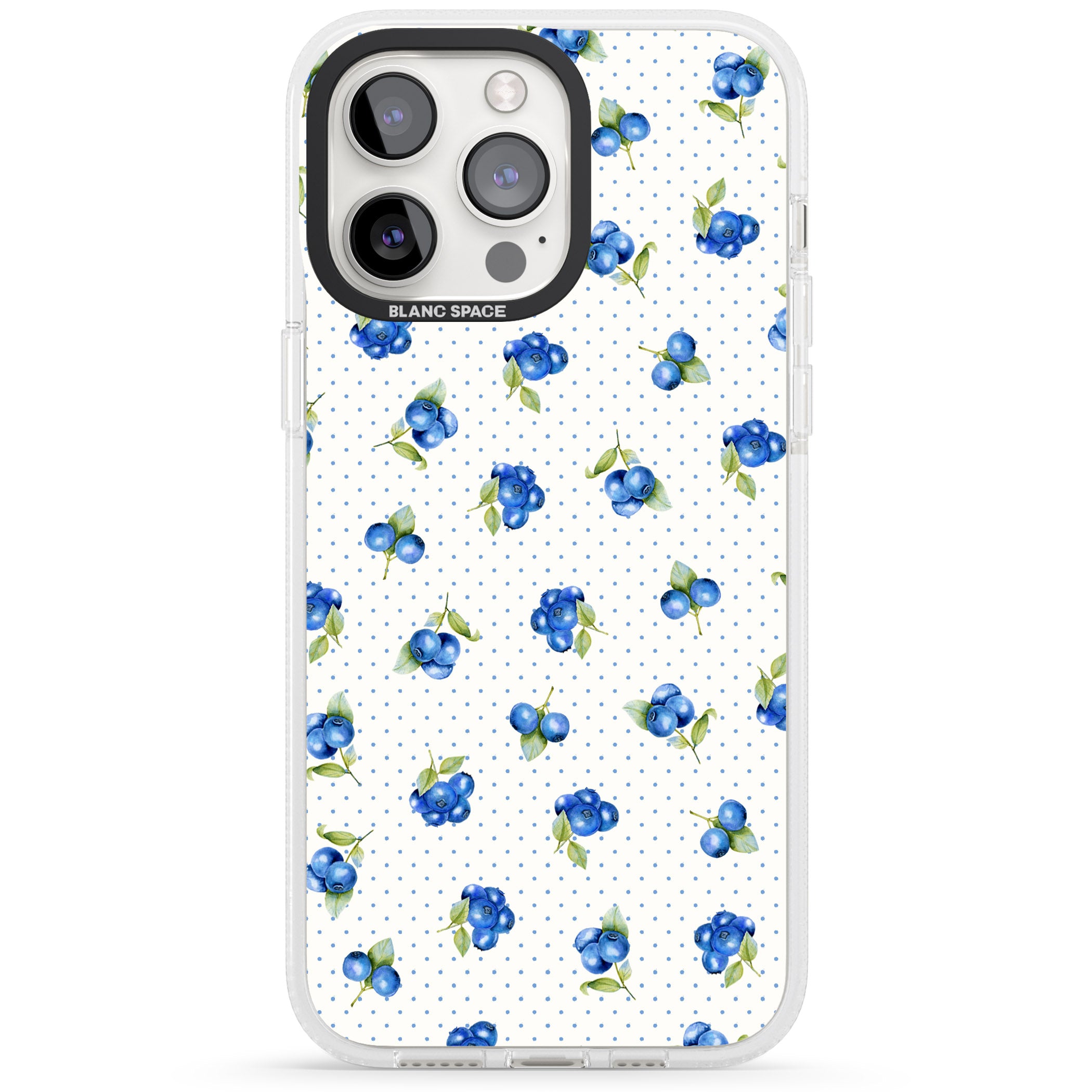 Blueberry Picnic iPhone 15 Pro Max / 15 Pro / 14 Pro Max / 14 Pro / 13 Pro Clear Case Impact Air - Blanc Space