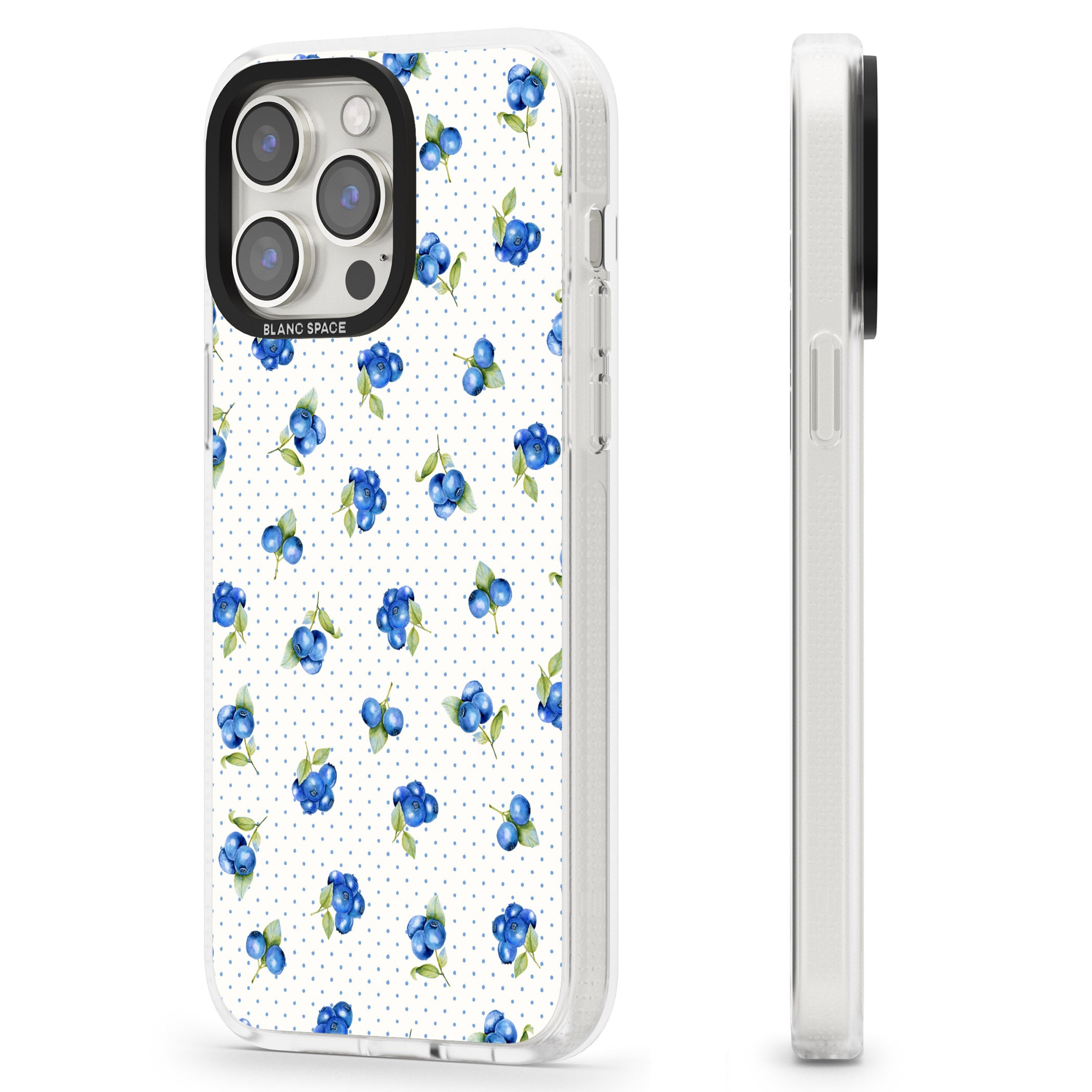 Blueberry Picnic iPhone 15 Pro Max / 15 Pro / 14 Pro Max / 14 Pro / 13 Pro Clear Case Impact Air - Blanc Space