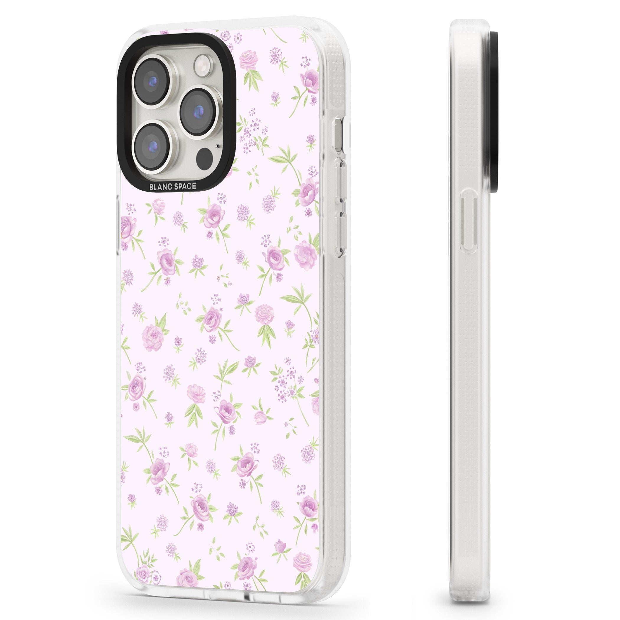 Pink Peonies iPhone 15 Pro Max / 15 Pro / 14 Pro Max / 14 Pro / 13 Pro Clear Case Impact Air - Blanc Space