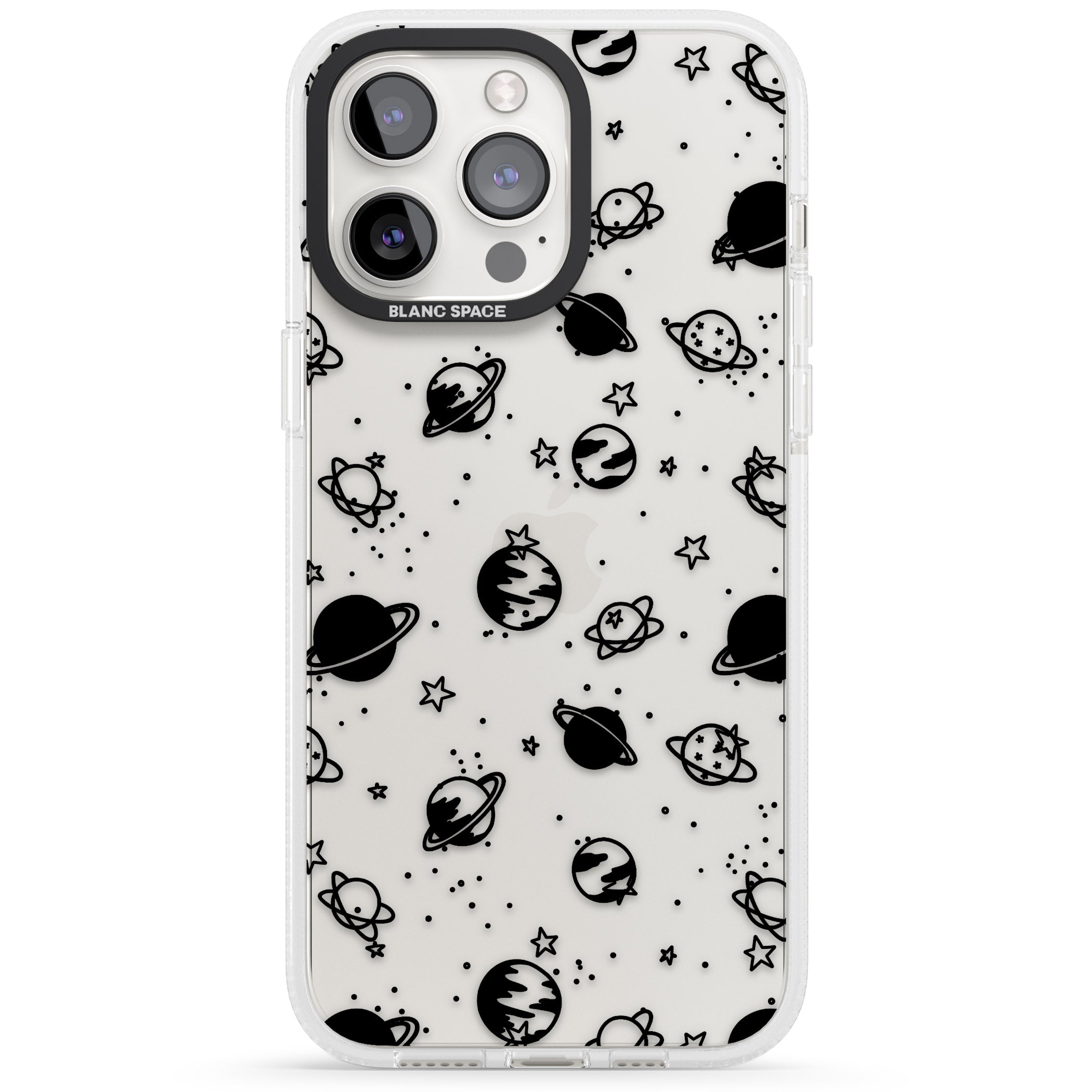 Planets iPhone 15 Pro Max / 15 Pro / 14 Pro Max / 14 Pro / 13 Pro Clear Case Impact Air - Blanc Space