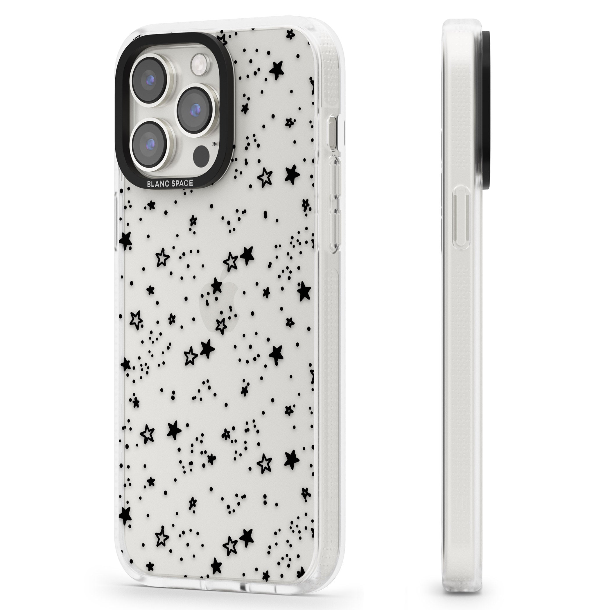 Mixed Stars iPhone 15 Pro Max / 15 Pro / 14 Pro Max / 14 Pro / 13 Pro Clear Case Impact Air - Blanc Space
