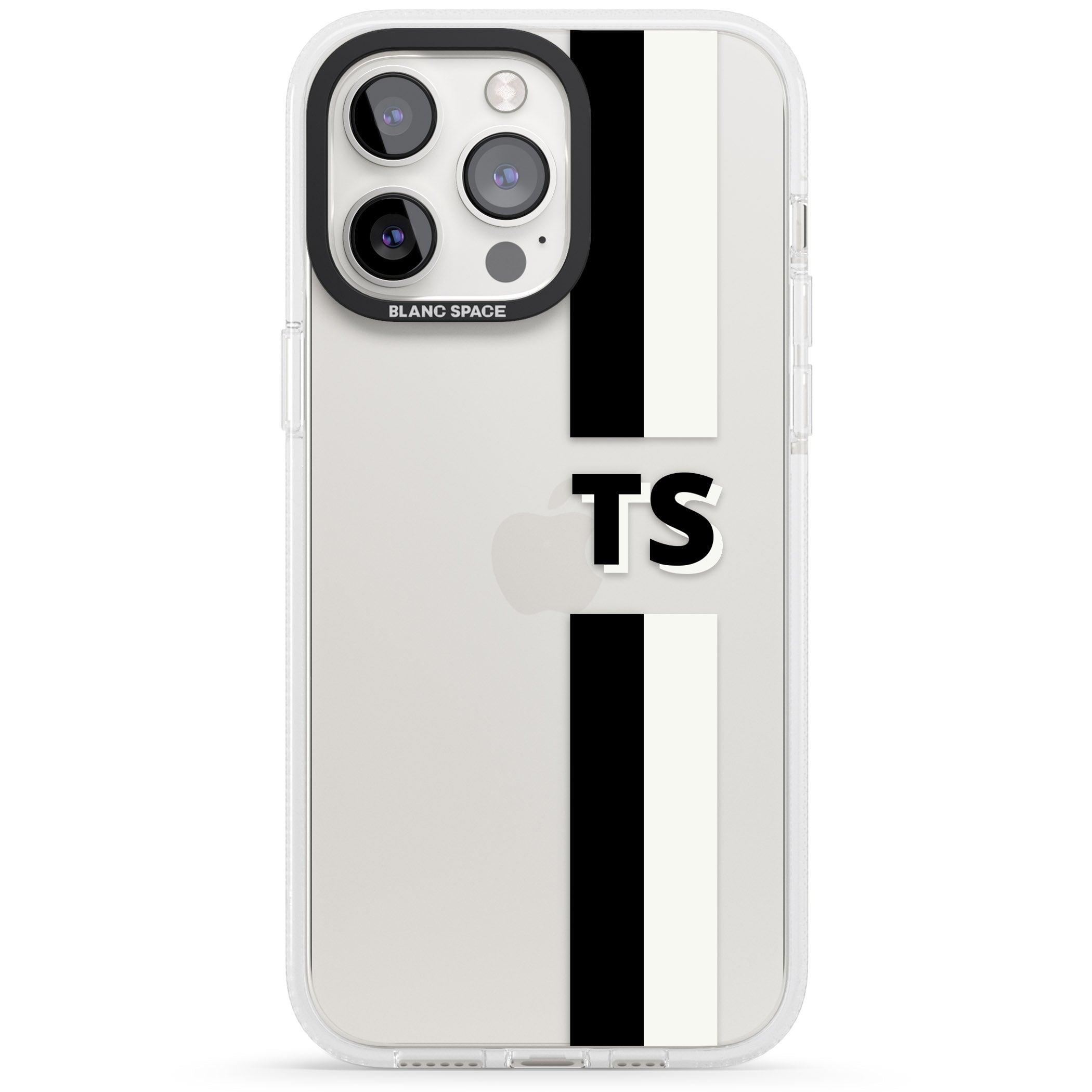 Personalised Clear Text 6A iPhone 15 Pro Max / 15 Pro / 14 Pro Max / 14 Pro / 13 Pro Clear Case Impact Air - Blanc Space