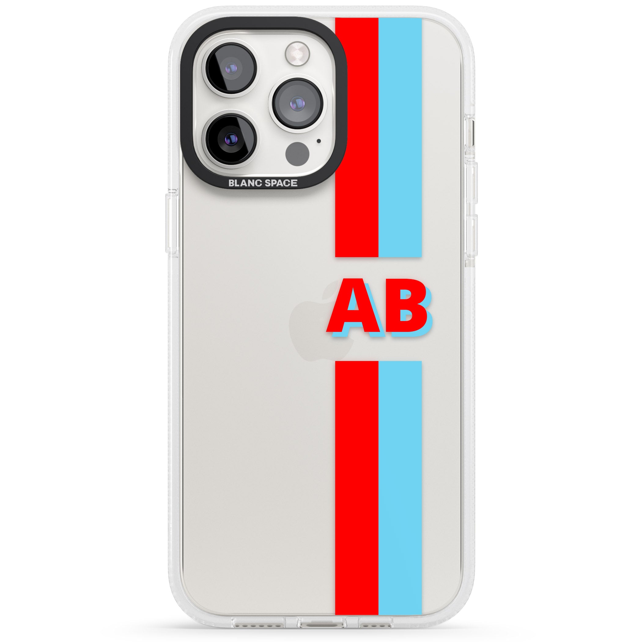 Personalised Clear Text 6B iPhone 15 Pro Max / 15 Pro / 14 Pro Max / 14 Pro / 13 Pro Clear Case Impact Air - Blanc Space