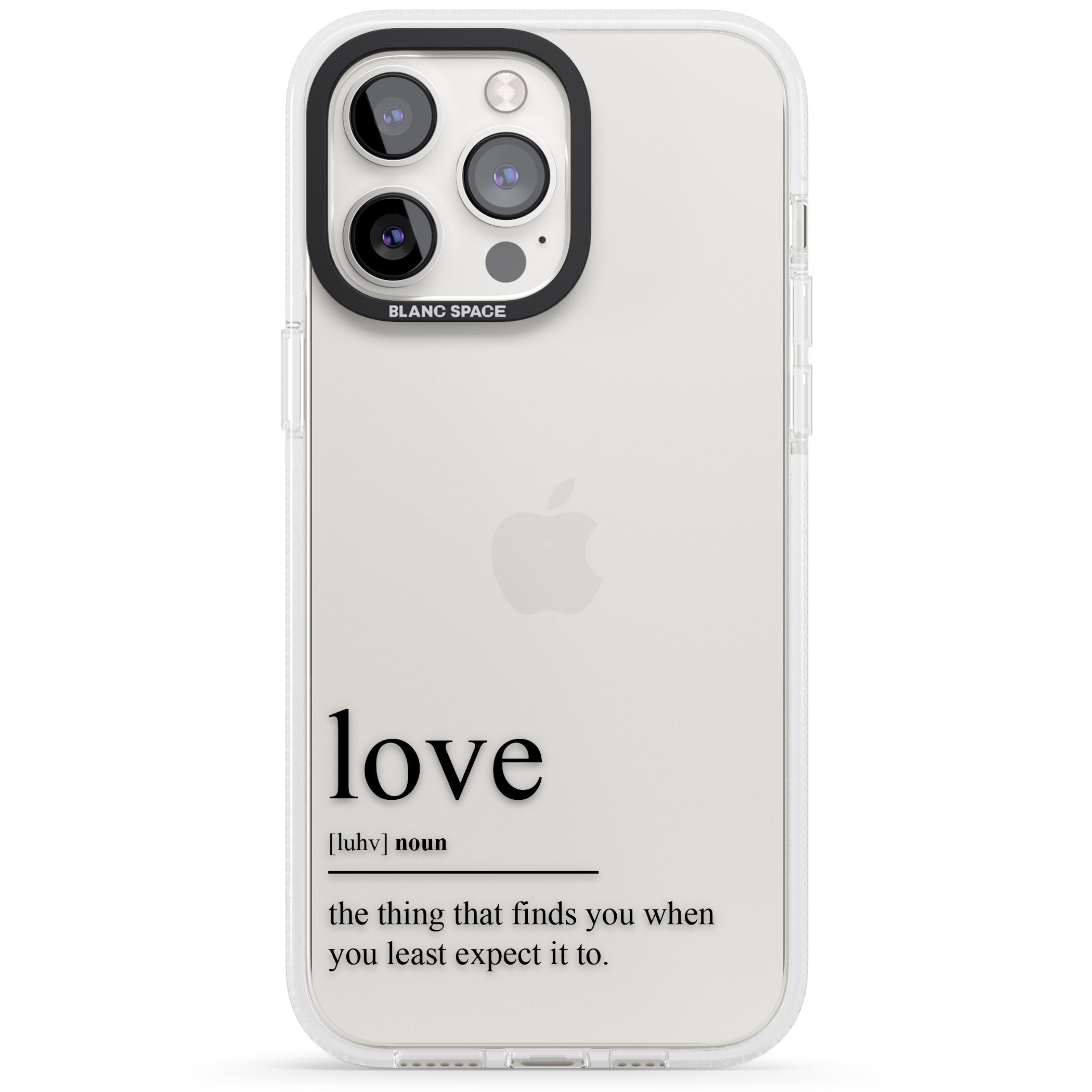 Love iPhone 15 Pro Max / 15 Pro / 14 Pro Max / 14 Pro / 13 Pro Clear Case Impact Air - Blanc Space