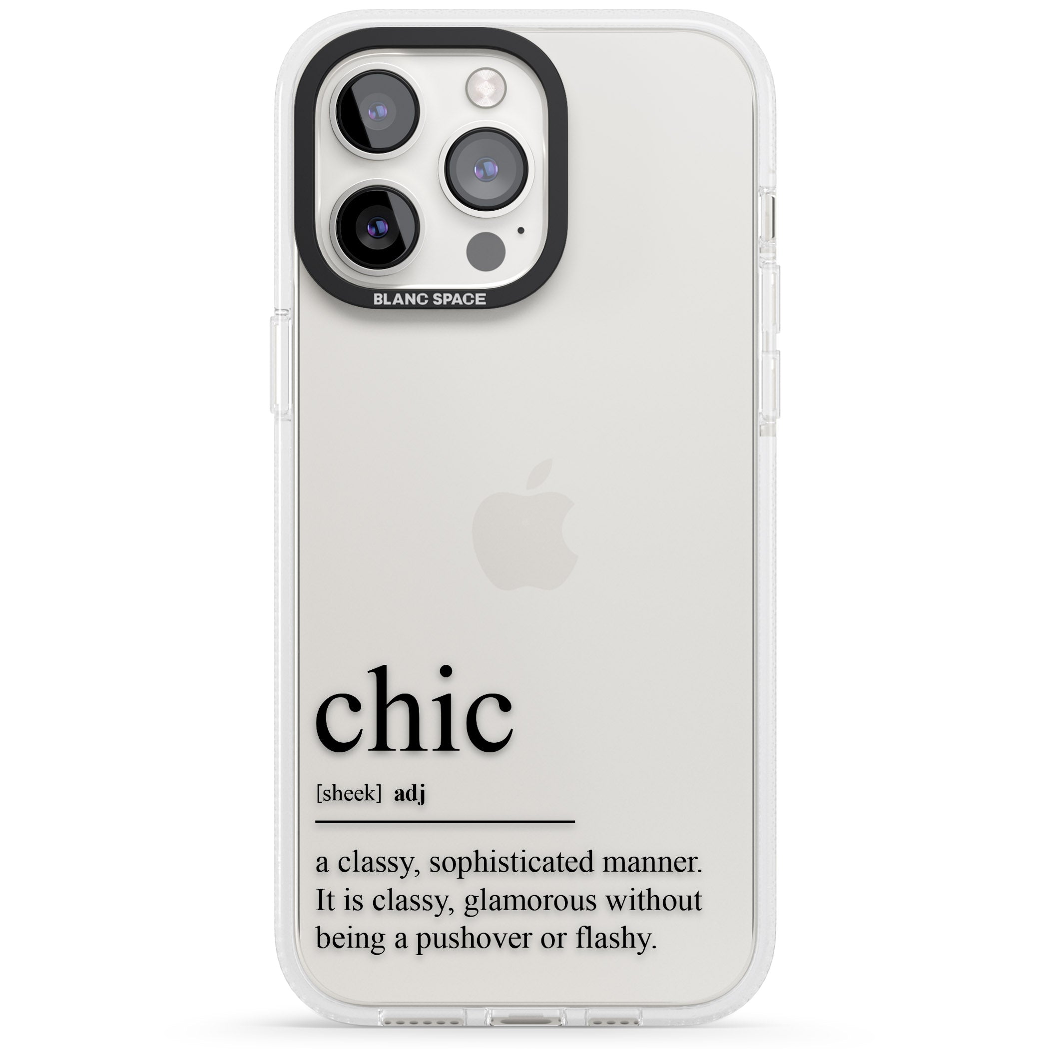 Chic iPhone 15 Pro Max / 15 Pro / 14 Pro Max / 14 Pro / 13 Pro Clear Case Impact Air - Blanc Space