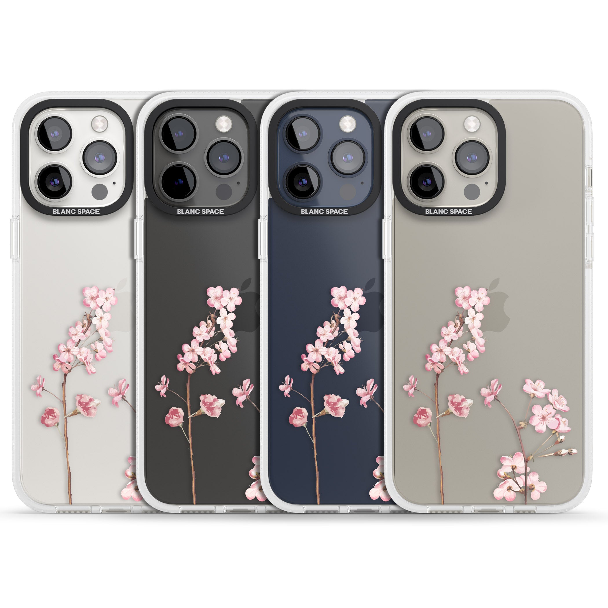 Blossom Flower iPhone 15 Pro Max / 15 Pro / 14 Pro Max / 14 Pro / 13 Pro Clear Case Impact Air - Blanc Space