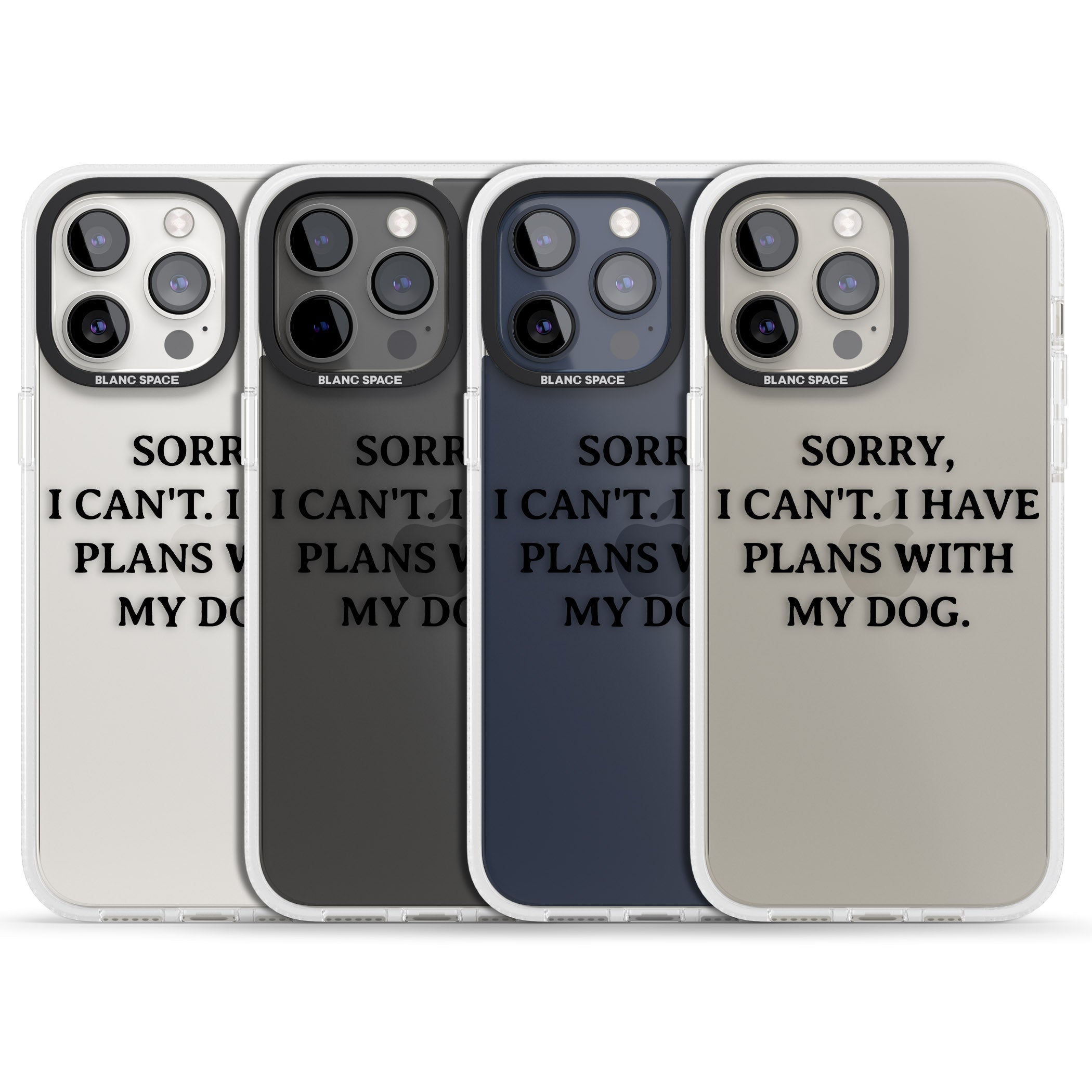 I Have Plans With My Dog iPhone 15 Pro Max / 15 Pro / 14 Pro Max / 14 Pro / 13 Pro Clear Case Impact Air - Blanc Space