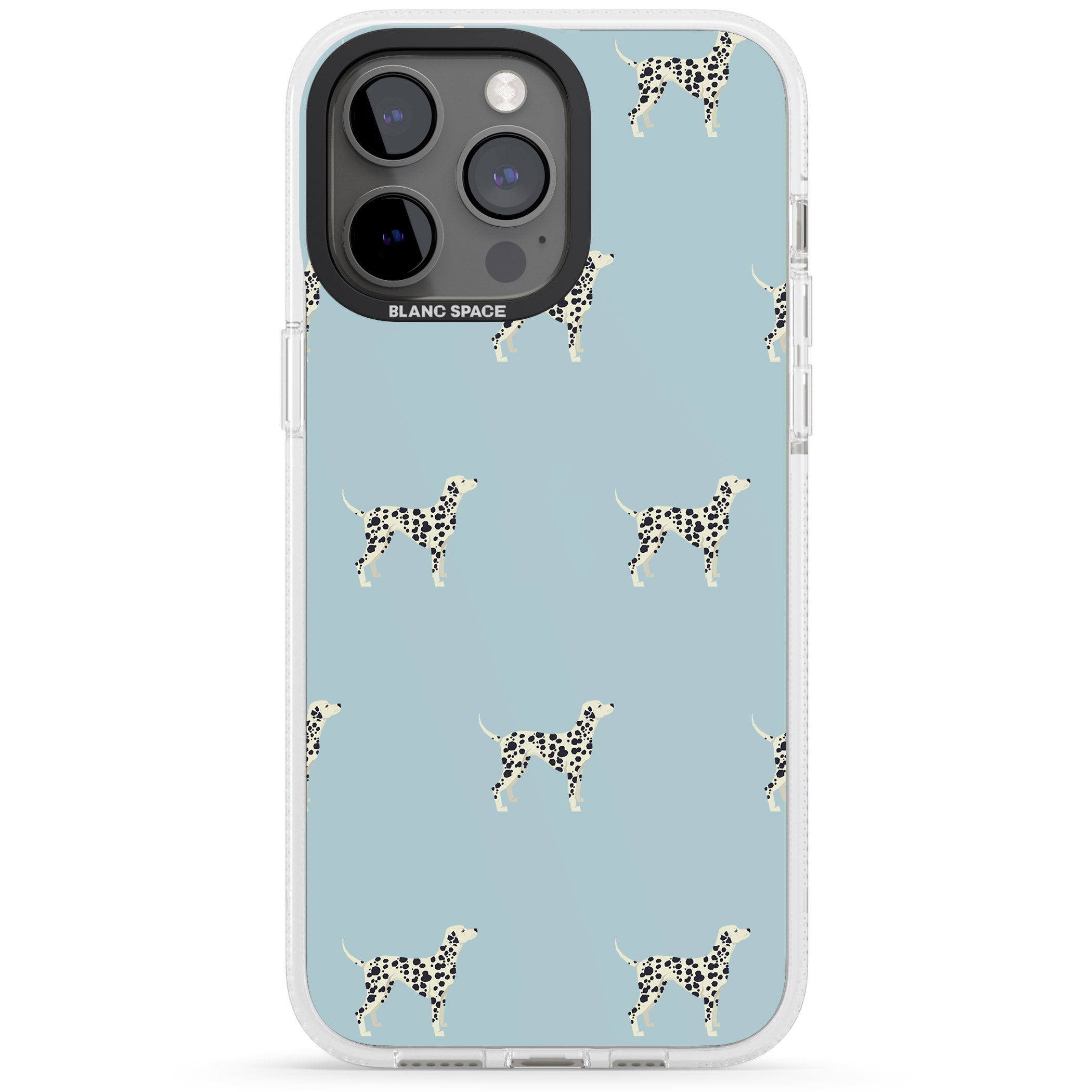 Dalmation Dog Pattern iPhone 15 Pro Max / 15 Pro / 14 Pro Max / 14 Pro / 13 Pro Clear Case Impact Air - Blanc Space