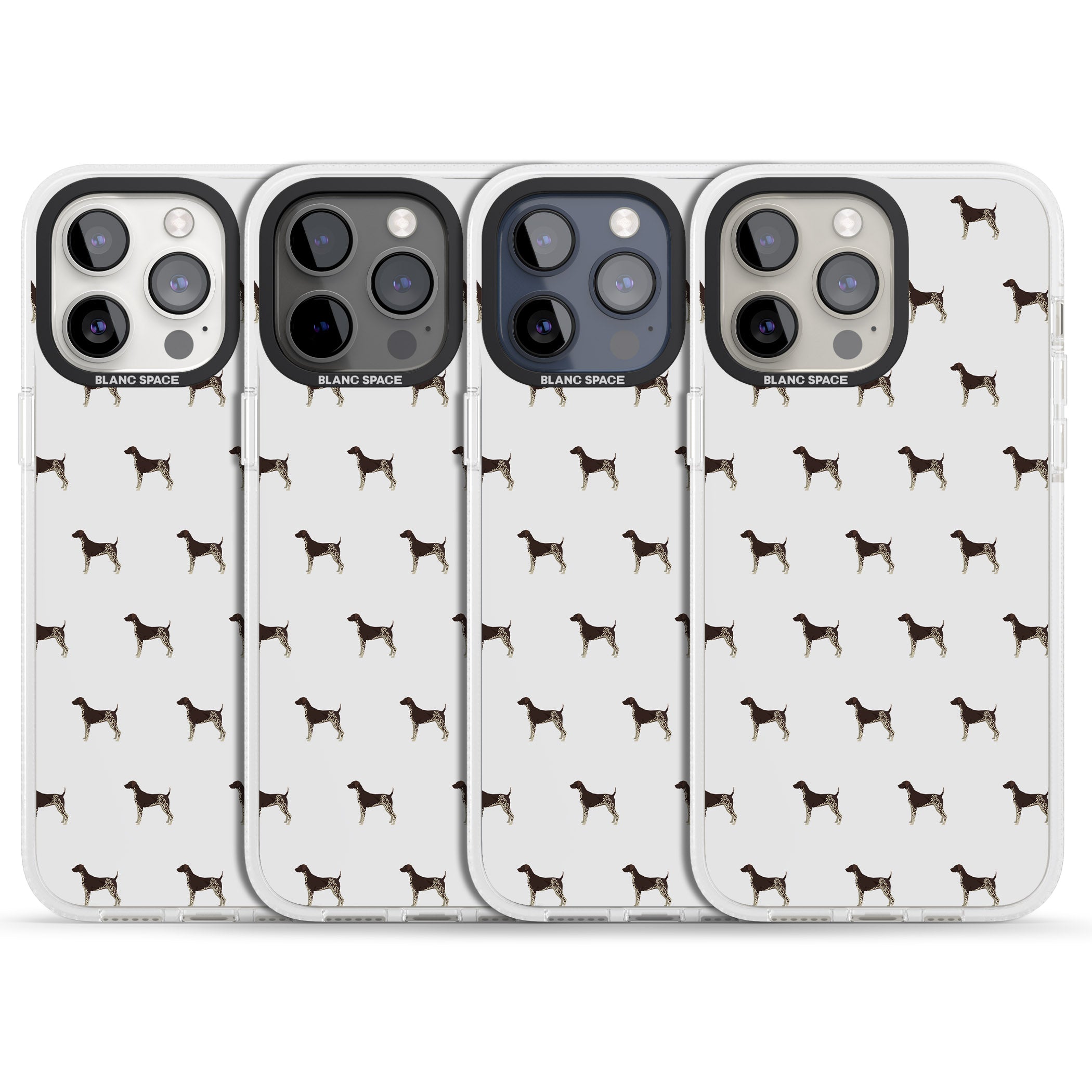 German Shorthaired Pointer Dog Pattern iPhone 15 Pro Max / 15 Pro / 14 Pro Max / 14 Pro / 13 Pro Clear Case Impact Air - Blanc Space
