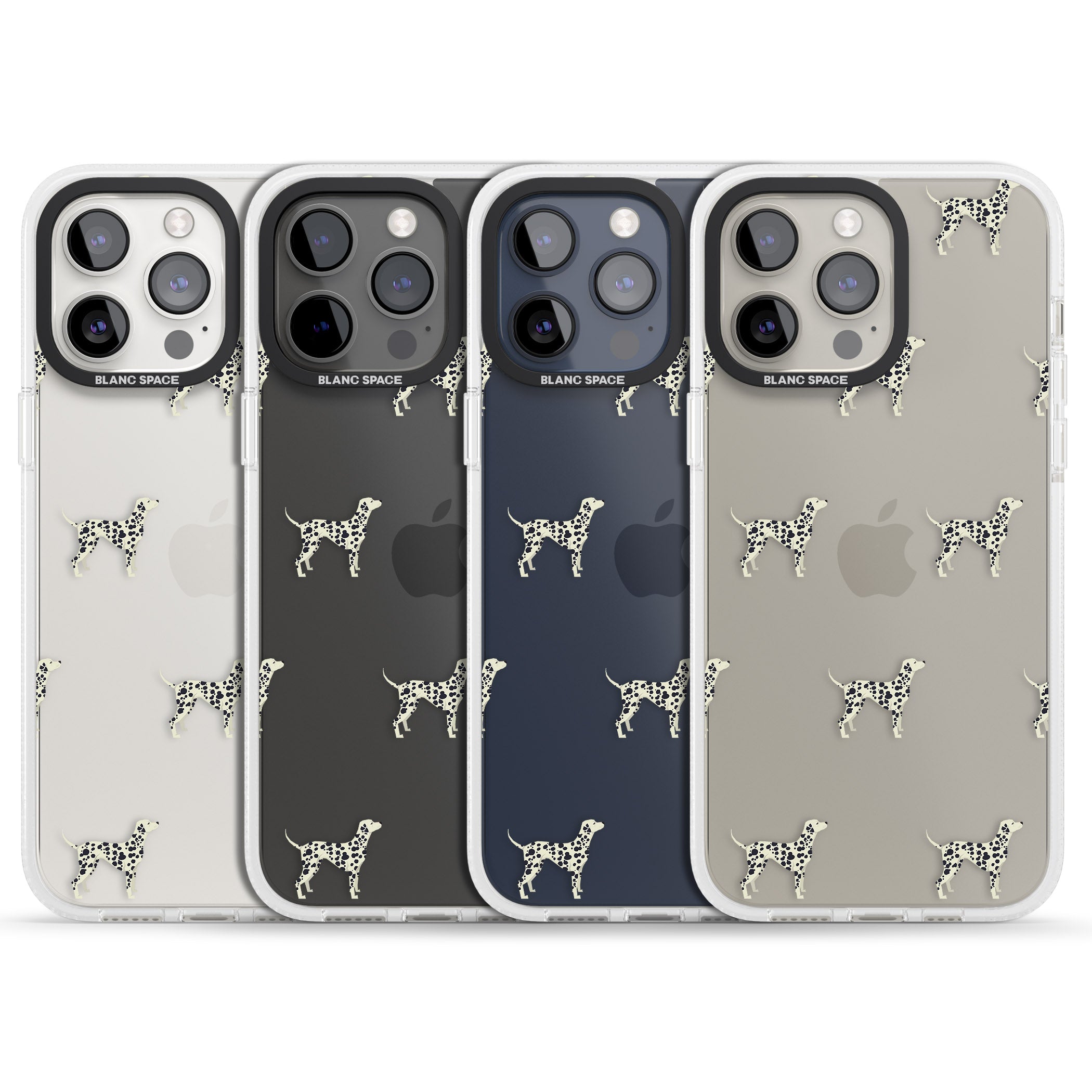 Dalmation Dog Pattern Clear iPhone 15 Pro Max / 15 Pro / 14 Pro Max / 14 Pro / 13 Pro Clear Case Impact Air - Blanc Space