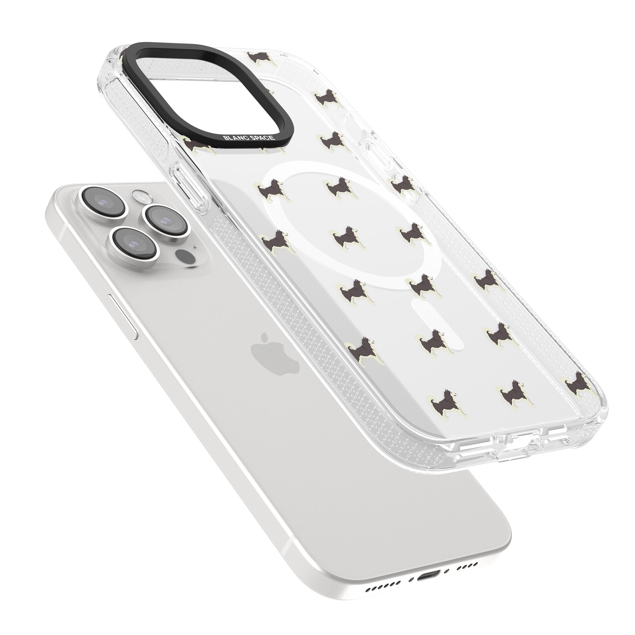 Alaskan Malamute Dog Pattern Clear iPhone 15 Pro Max / 15 Pro / 14 Pro Max / 14 Pro / 13 Pro Clear Case Impact Air - Blanc Space