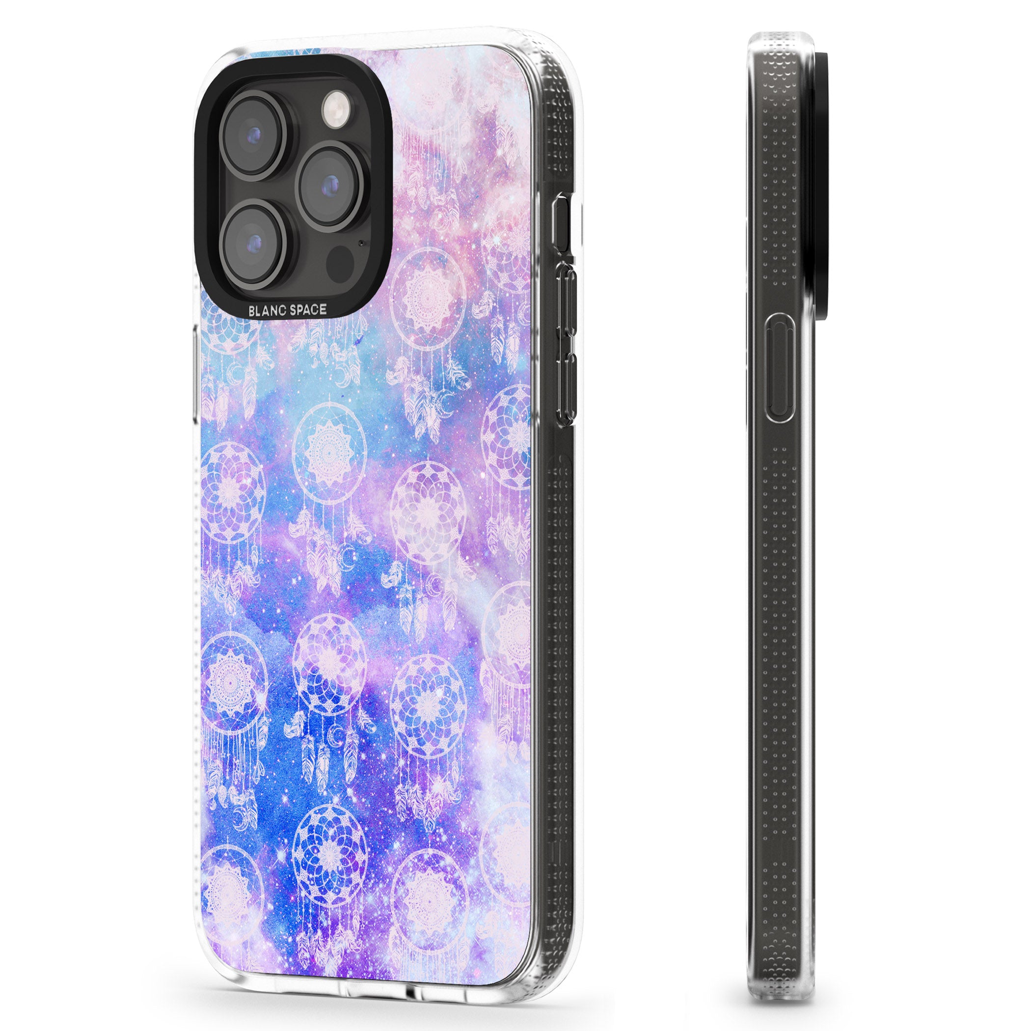 Dreamcatcher Pattern Galaxy Print Tie Dye iPhone 15 Pro Max / 15 Pro / 14 Pro Max / 14 Pro / 13 Pro Clear Case Impact Air - Blanc Space
