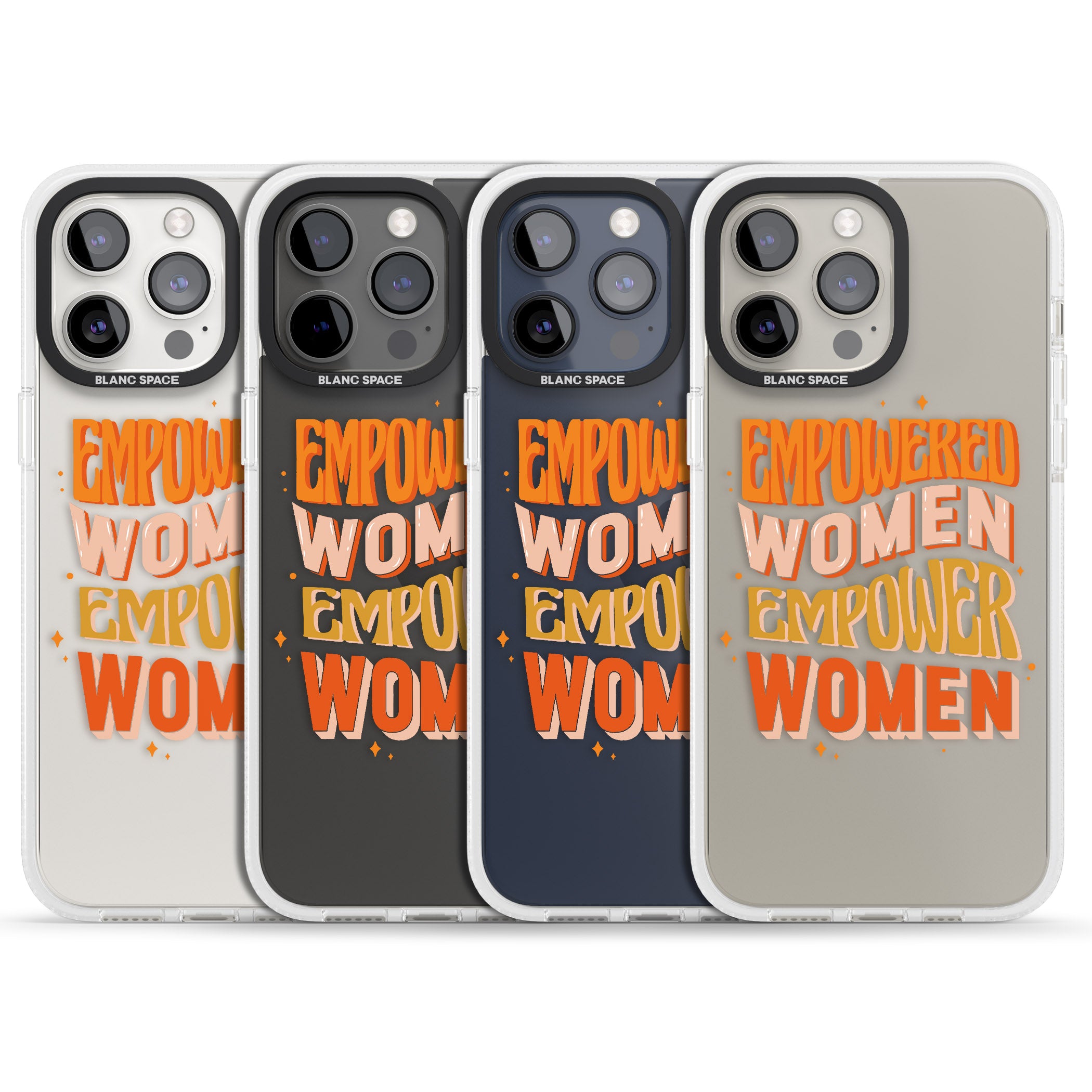 Empowered Women iPhone 15 Pro Max / 15 Pro / 14 Pro Max / 14 Pro / 13 Pro Clear Case Impact Air - Blanc Space