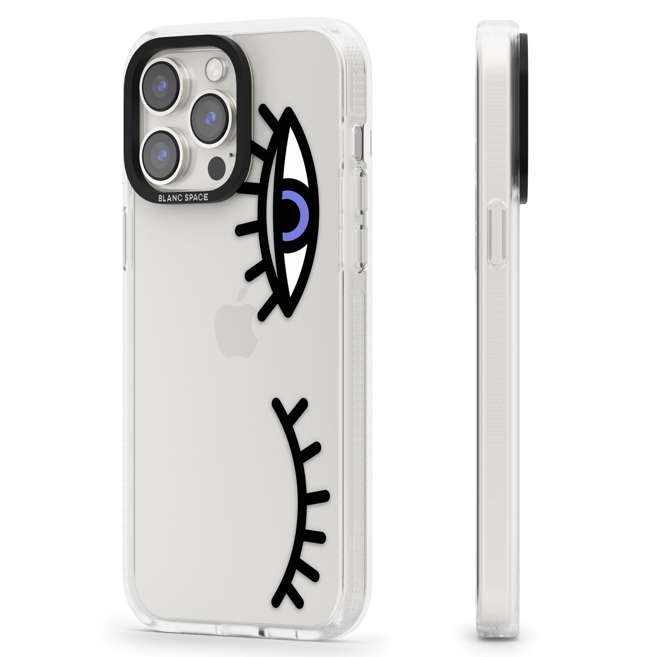 Winking Eyes Transparent Pattern iPhone 15 Pro Max / 15 Pro / 14 Pro Max / 14 Pro / 13 Pro Clear Case Impact Air - Blanc Space