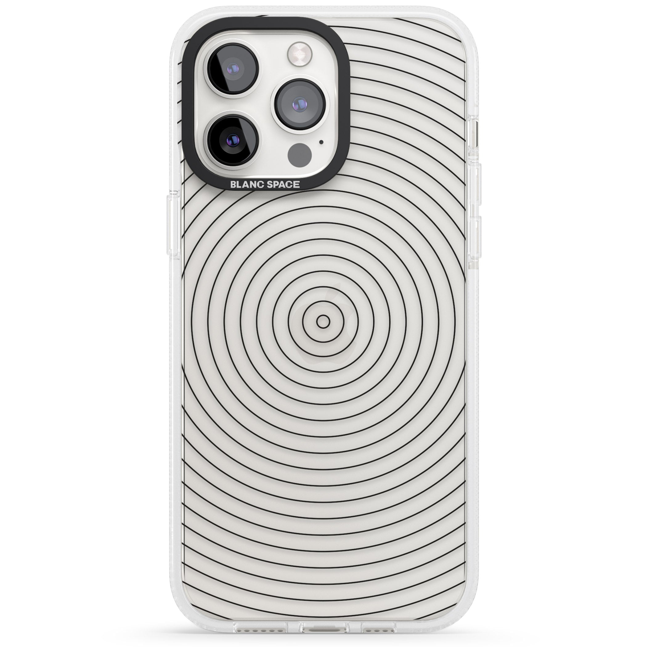 Abstract Lines: Circles iPhone 15 Pro Max / 15 Pro / 14 Pro Max / 14 Pro / 13 Pro Clear Case Impact Air - Blanc Space