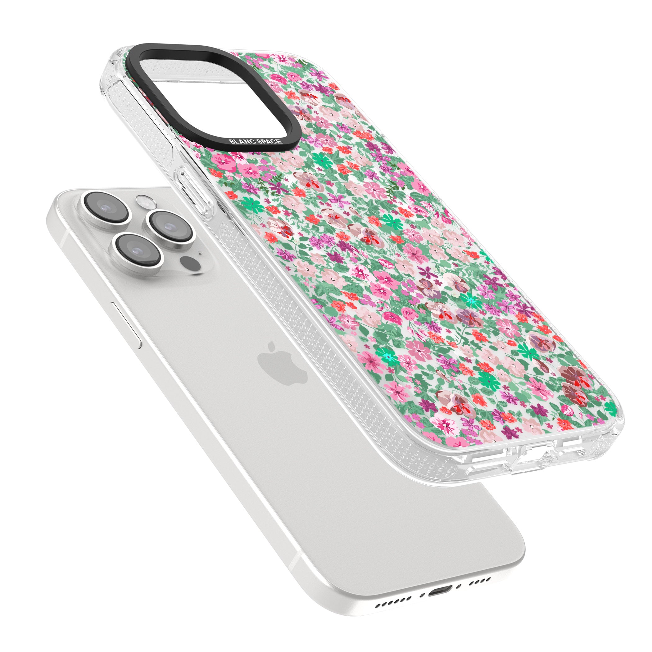 Florentine Meadow iPhone 15 Pro Max / 15 Pro / 14 Pro Max / 14 Pro / 13 Pro Clear Case Impact Air - Blanc Space