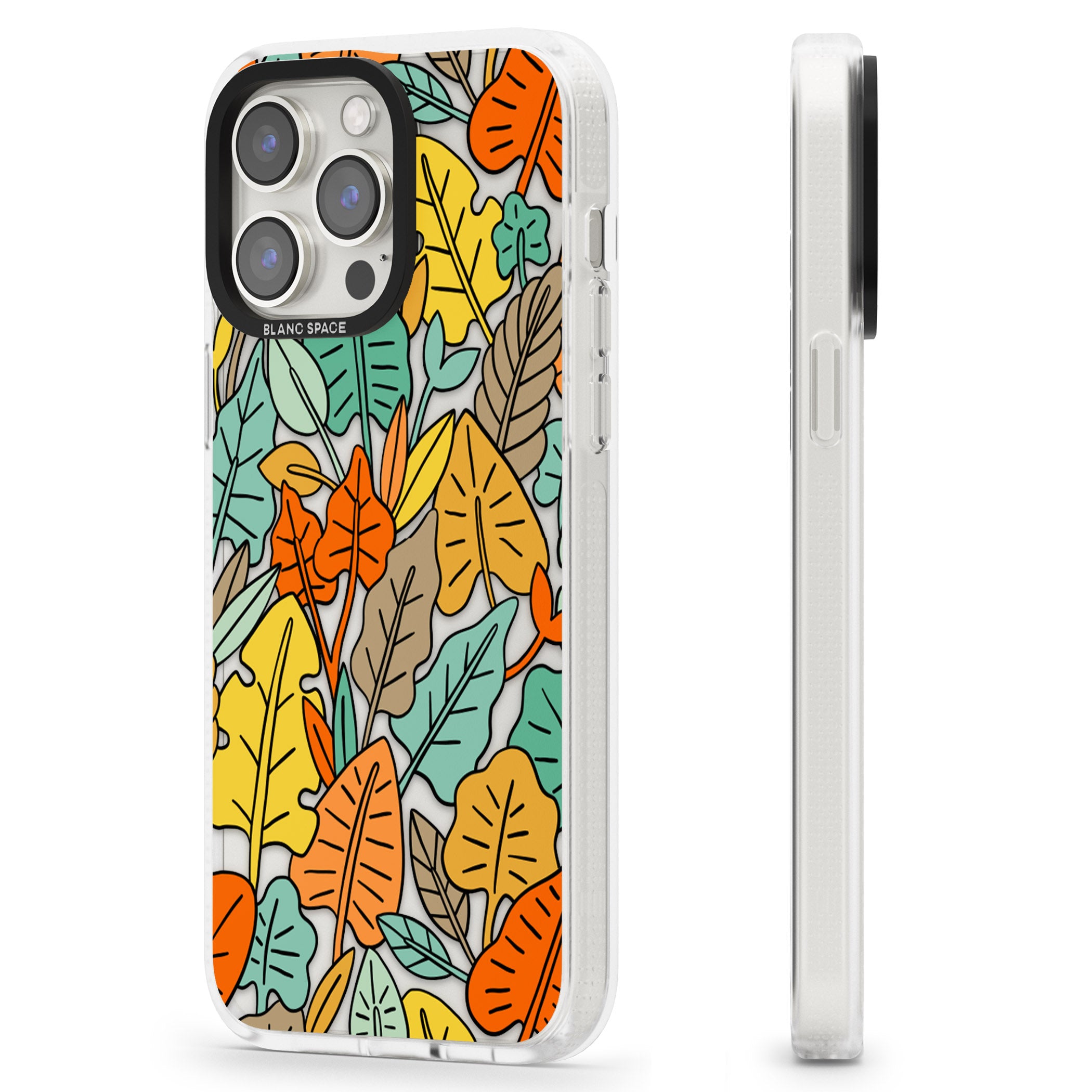 Pastel Toned Autumn Leaves iPhone 15 Pro Max / 15 Pro / 14 Pro Max / 14 Pro / 13 Pro Clear Case Impact Air - Blanc Space