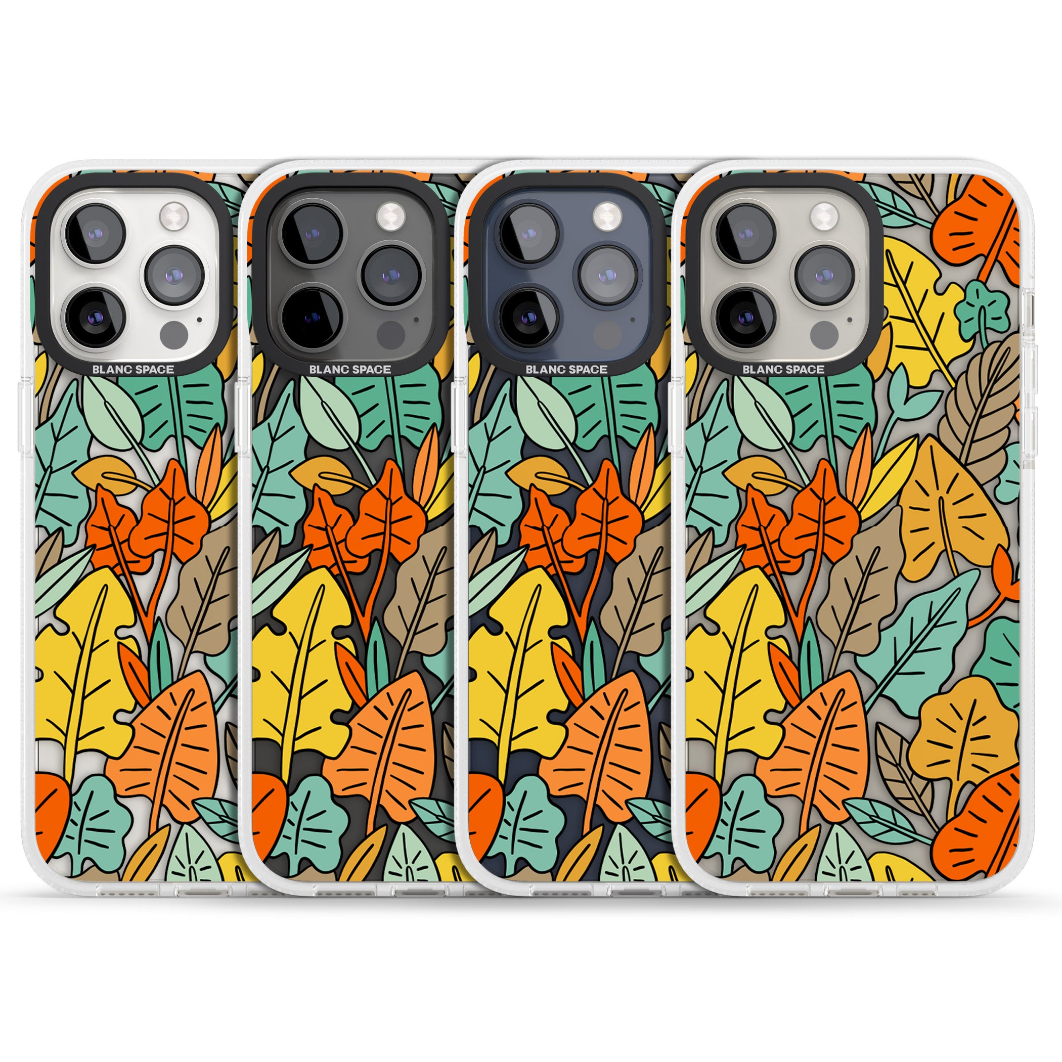 Pastel Toned Autumn Leaves iPhone 15 Pro Max / 15 Pro / 14 Pro Max / 14 Pro / 13 Pro Clear Case Impact Air - Blanc Space