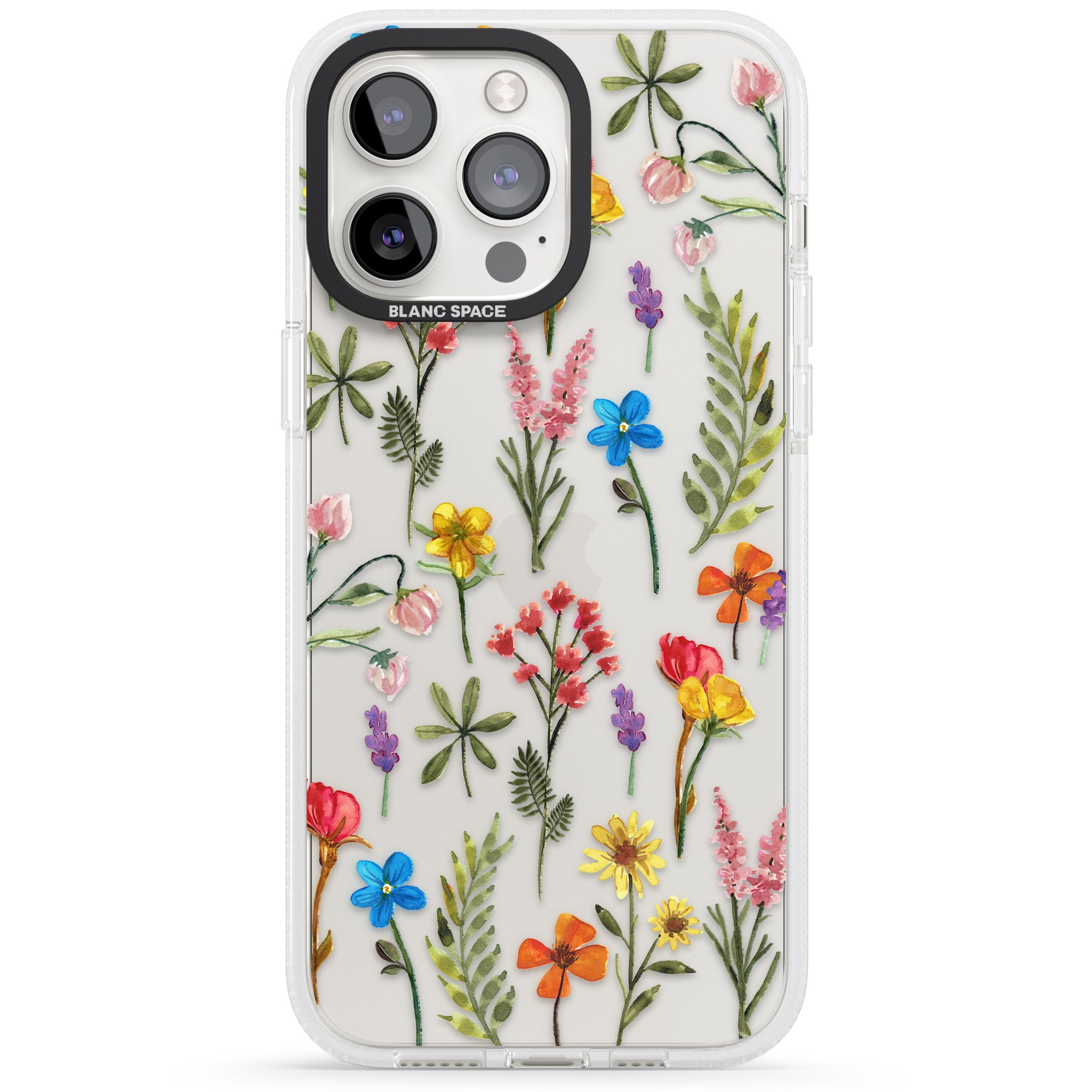 Spring Botanicals iPhone 15 Pro Max / 15 Pro / 14 Pro Max / 14 Pro / 13 Pro Clear Case Impact Air - Blanc Space