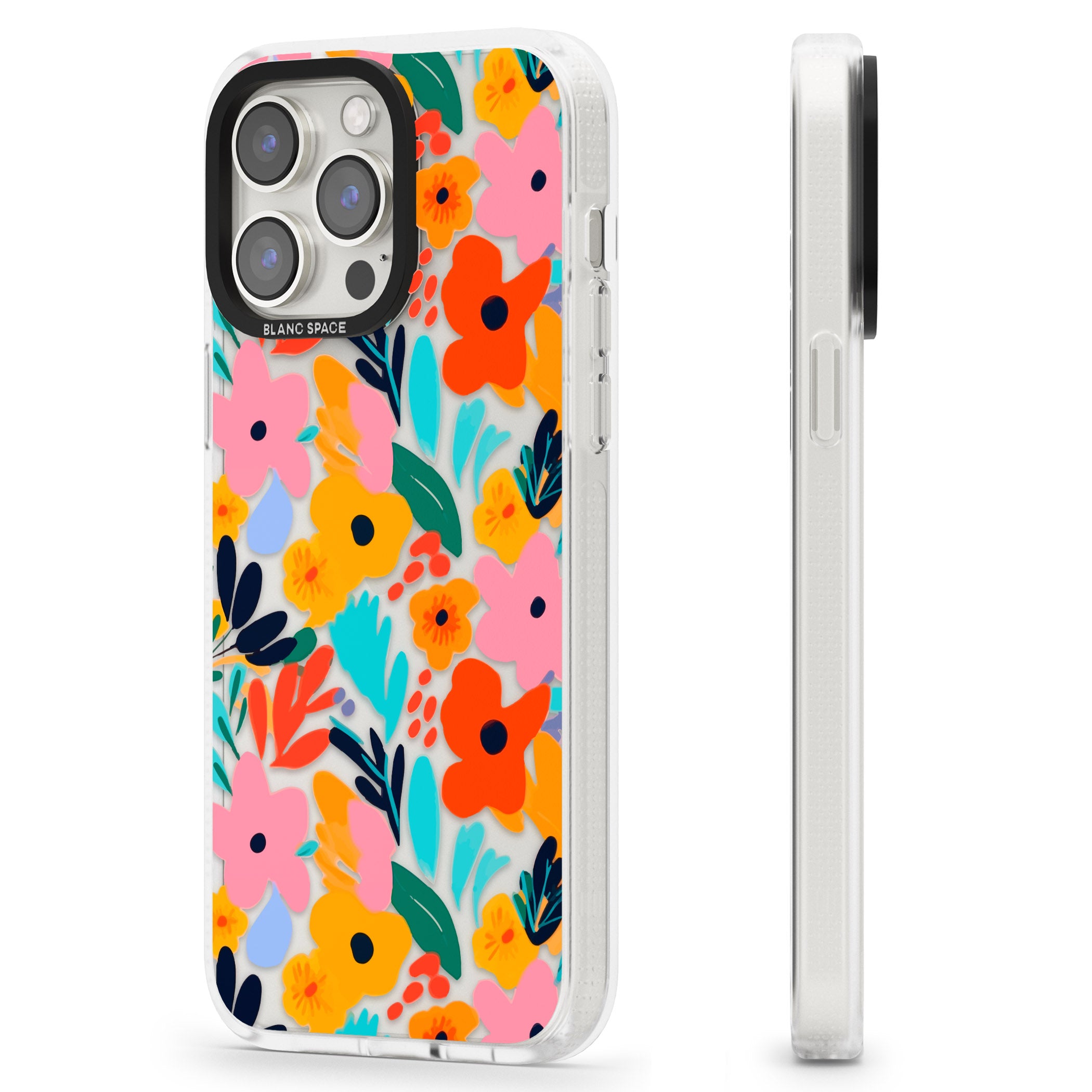 Floral Fiesta iPhone 15 Pro Max / 15 Pro / 14 Pro Max / 14 Pro / 13 Pro Clear Case Impact Air - Blanc Space
