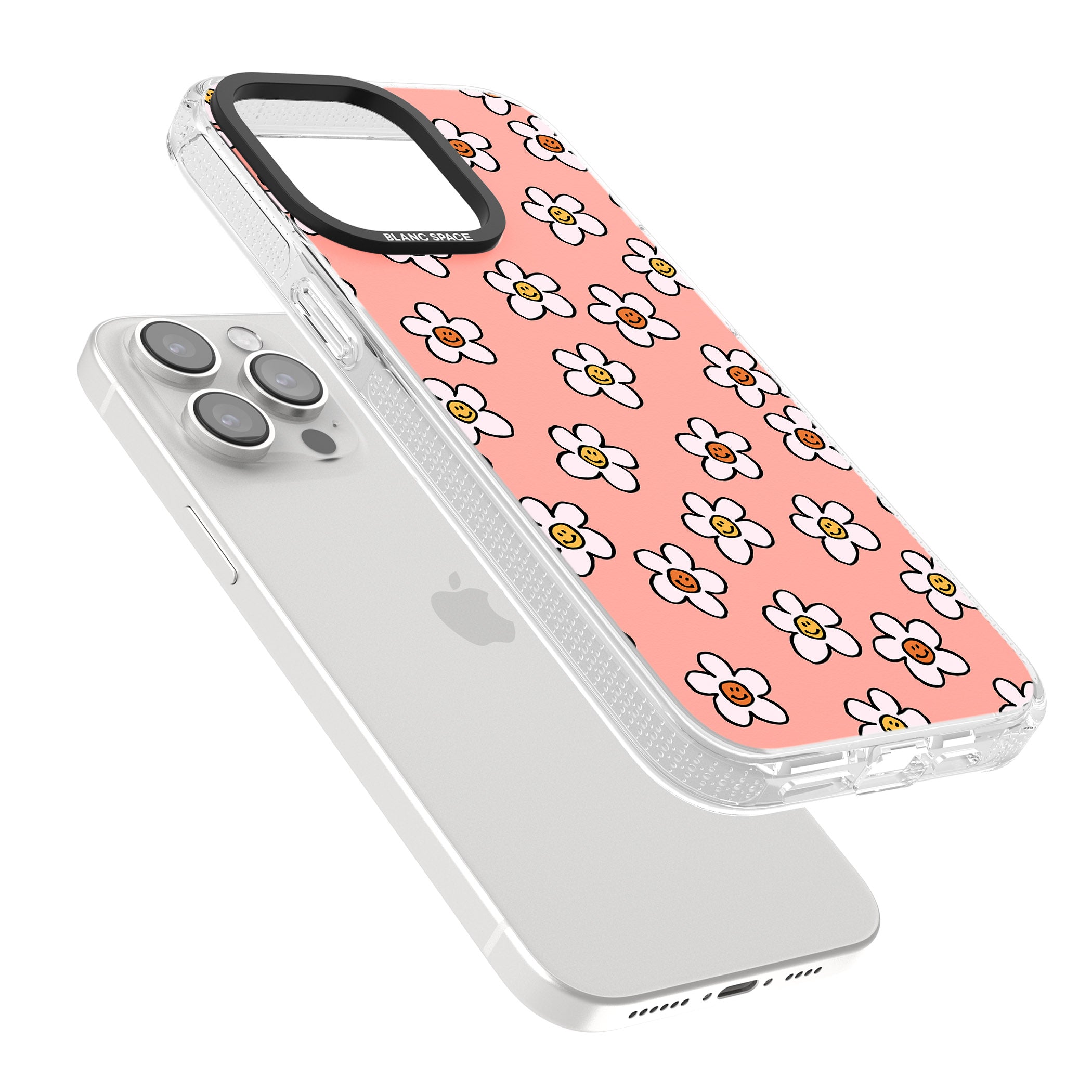 Peachy Daisy Smiles iPhone 15 Pro Max / 15 Pro / 14 Pro Max / 14 Pro / 13 Pro Clear Case Impact Air - Blanc Space